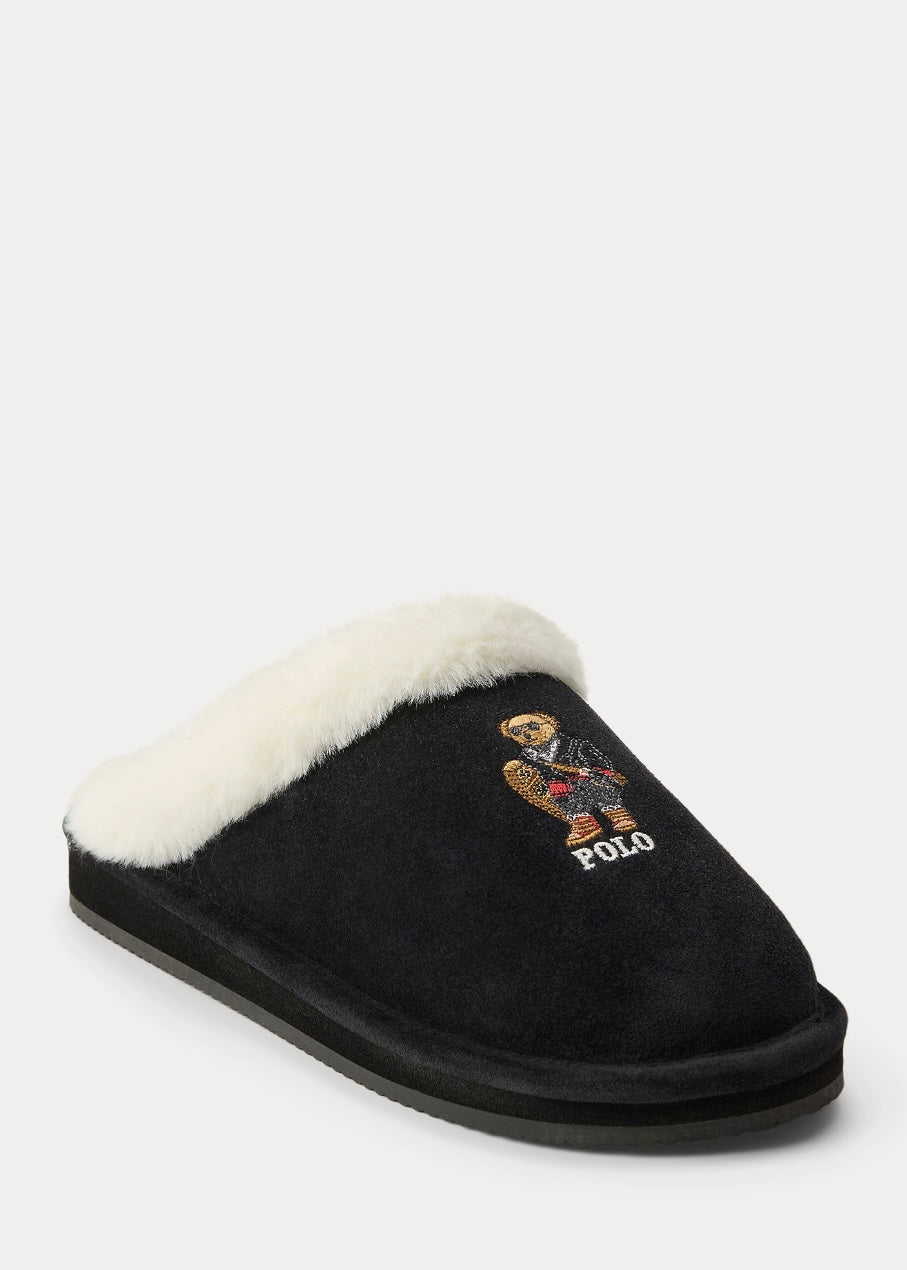 Polo Bear slipper Black Suede