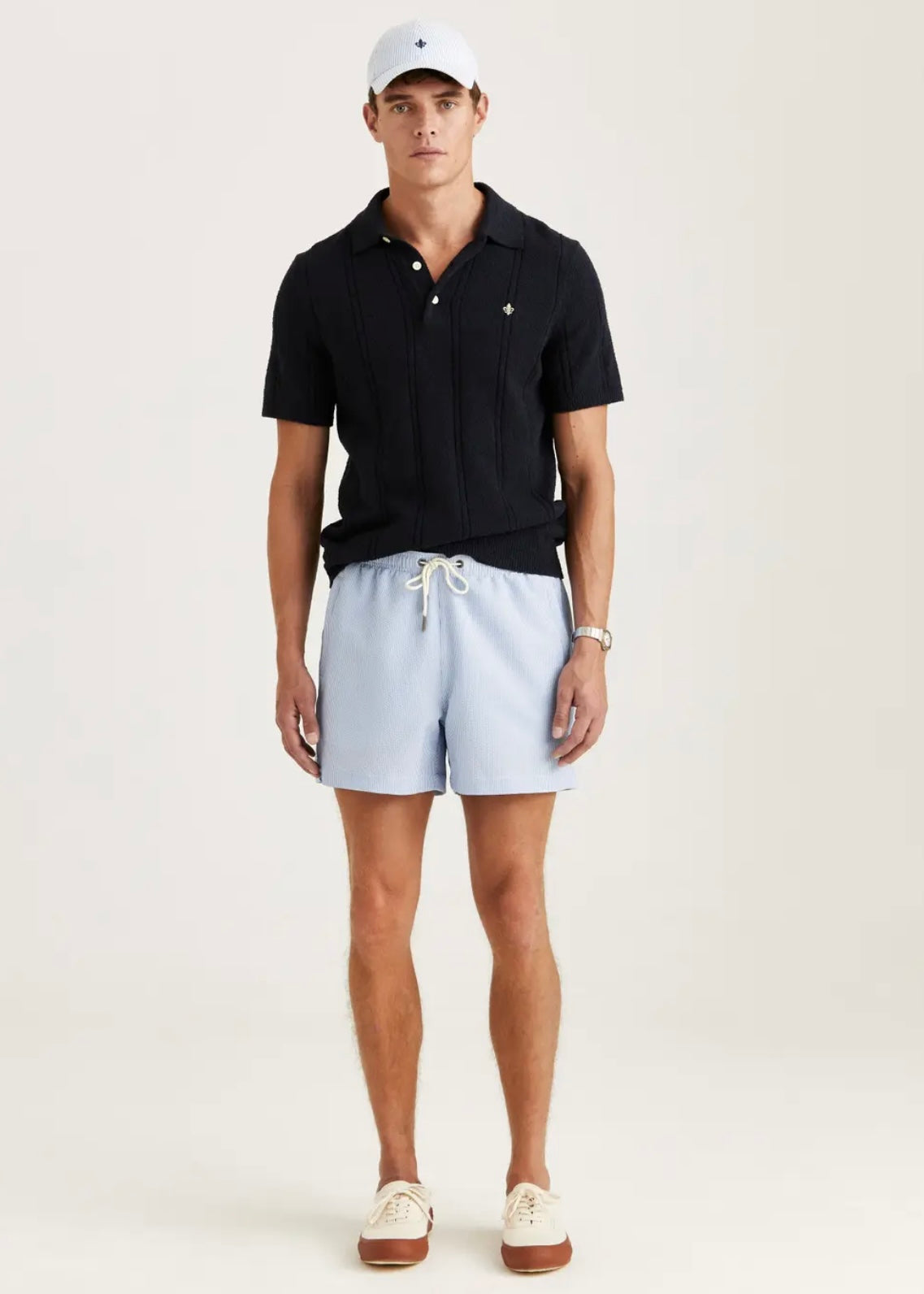 Morris Seersucker Swim shorts - Lt.Blue