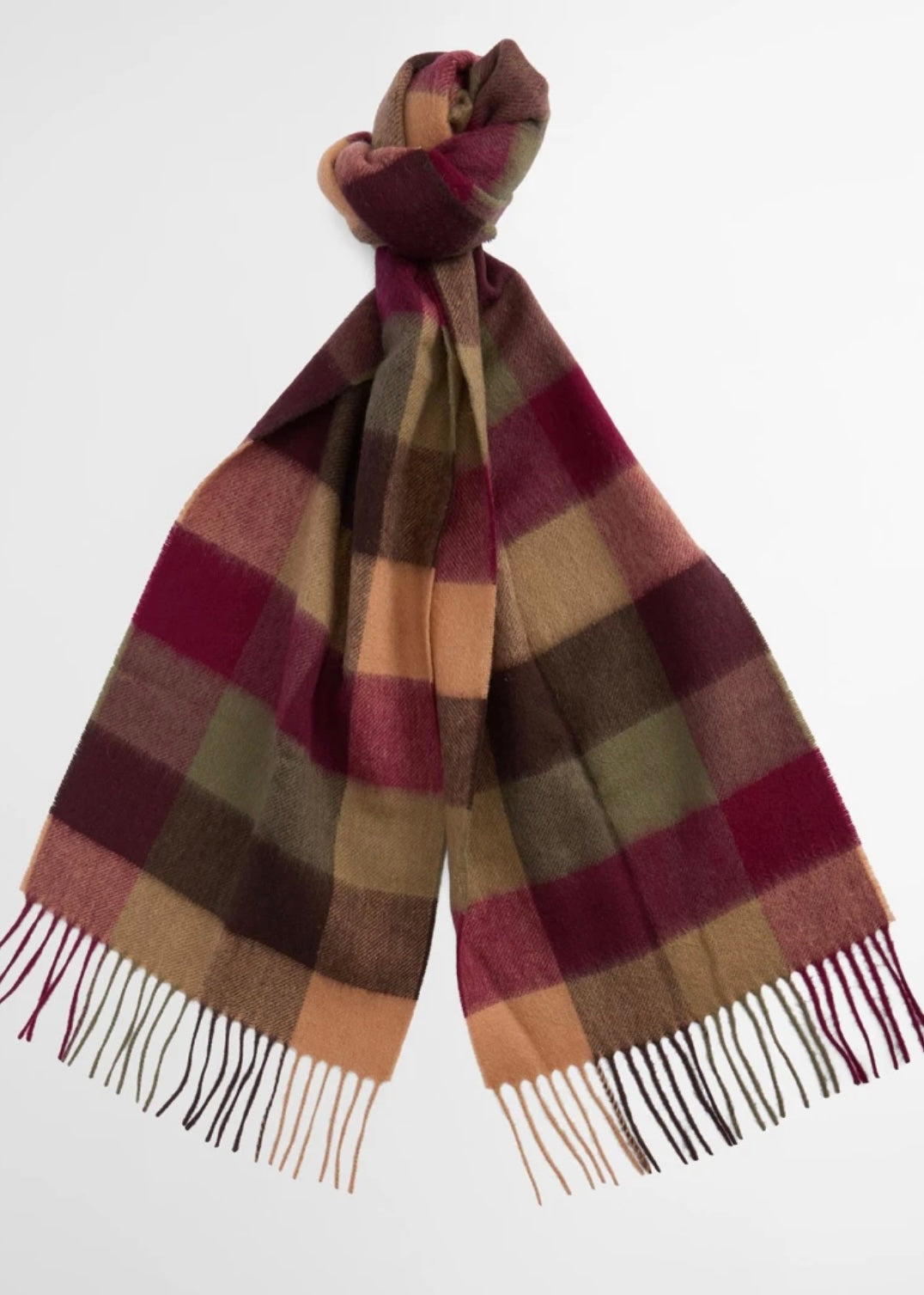 Lambswool Tattersall scarf Tawny Port