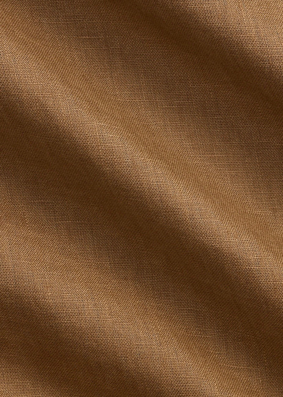 Custom Fit Linen Shirt Brown