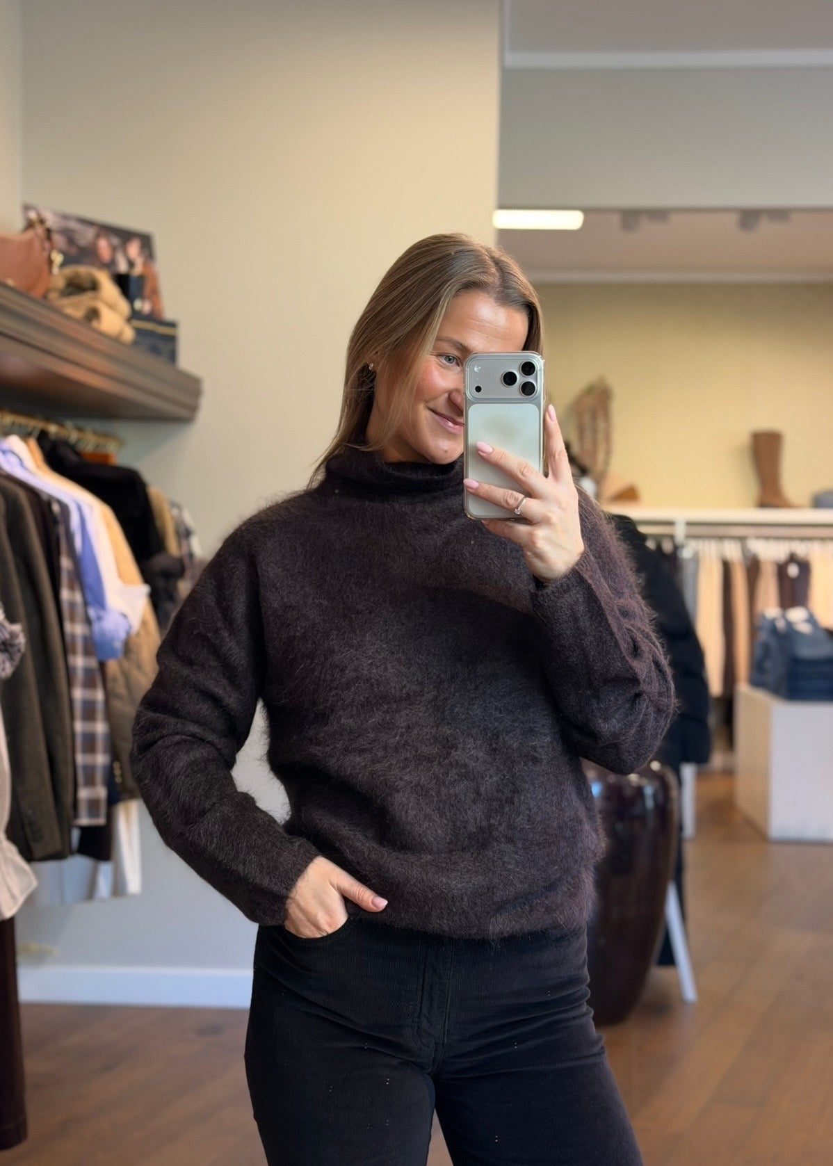 Alice Brushed Cashmere Pullover Brown