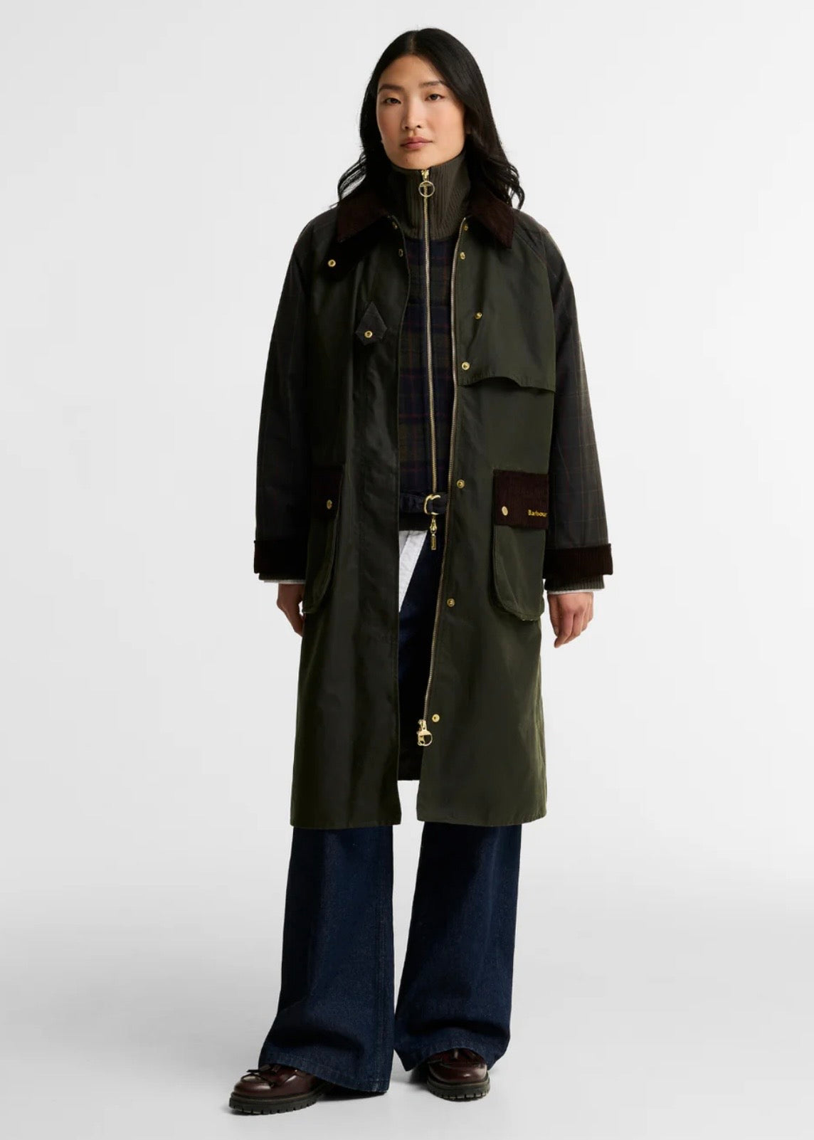 Kirklees Checked Wax Jacket Olive