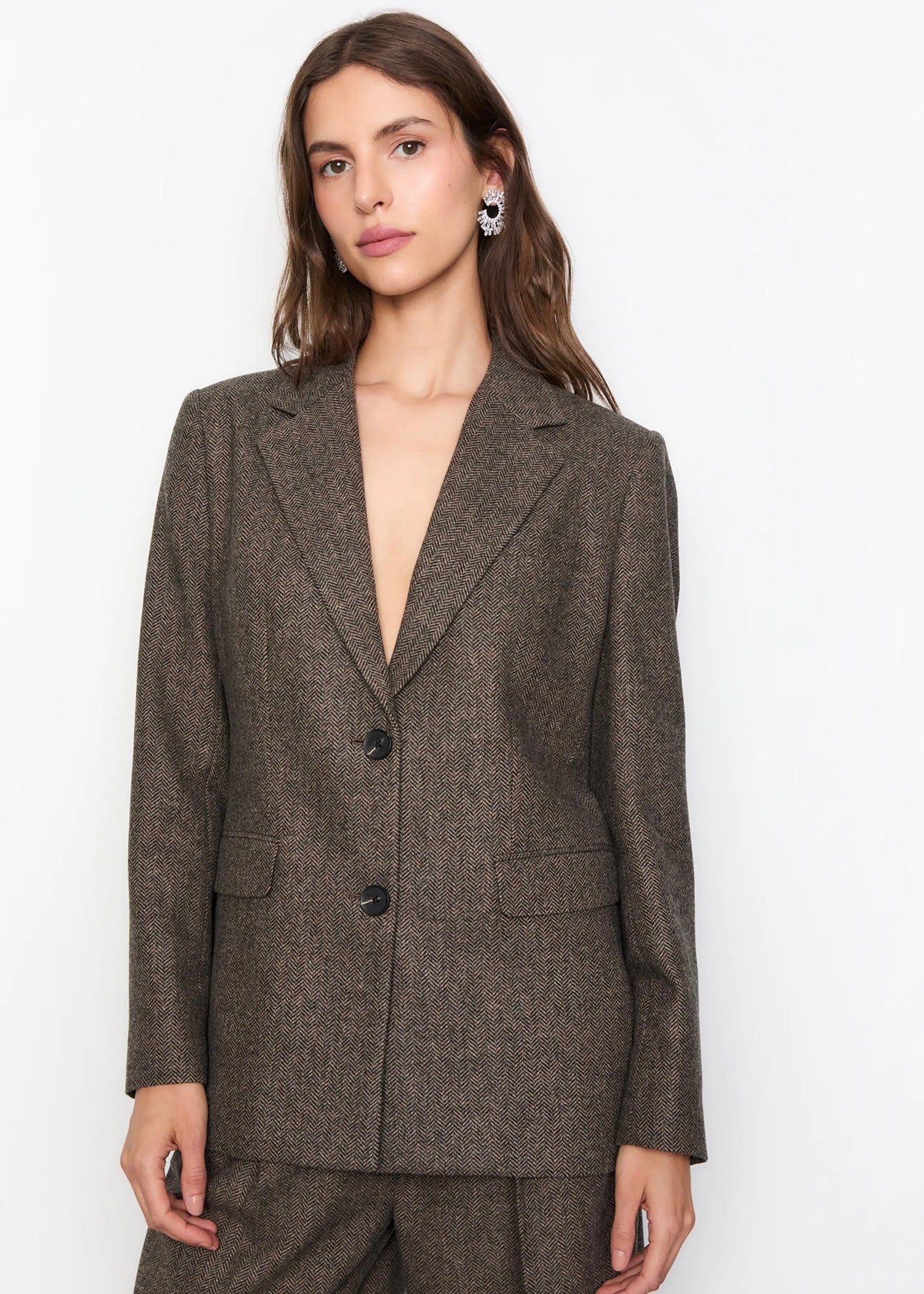 Brook Herringbone blazer Brown