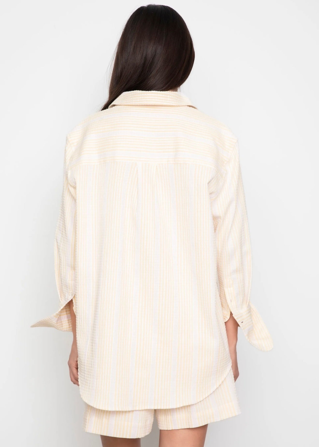 Bibi Crepe Whirt Light Yellow Stripe