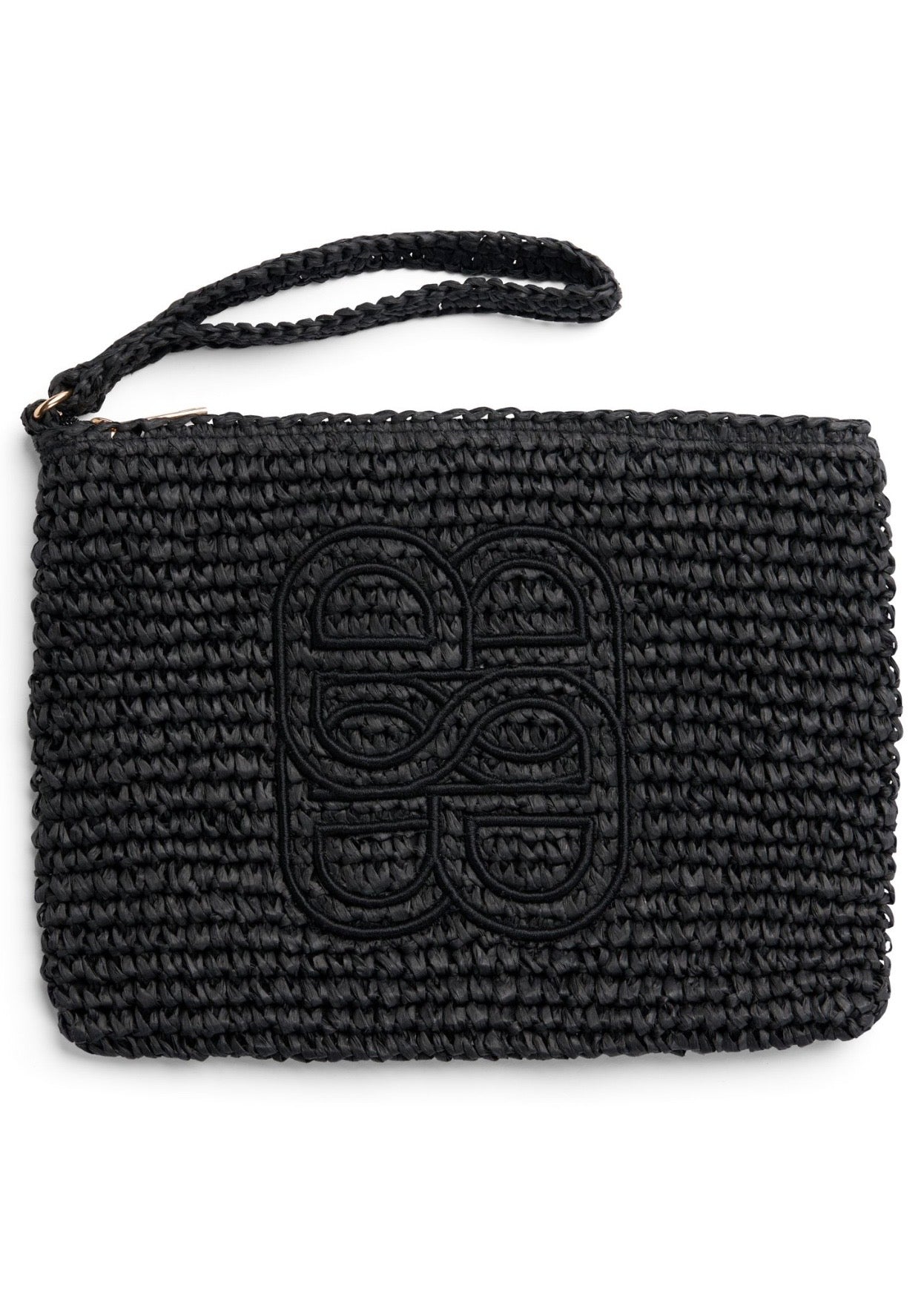 Mim Straw Clutch Black