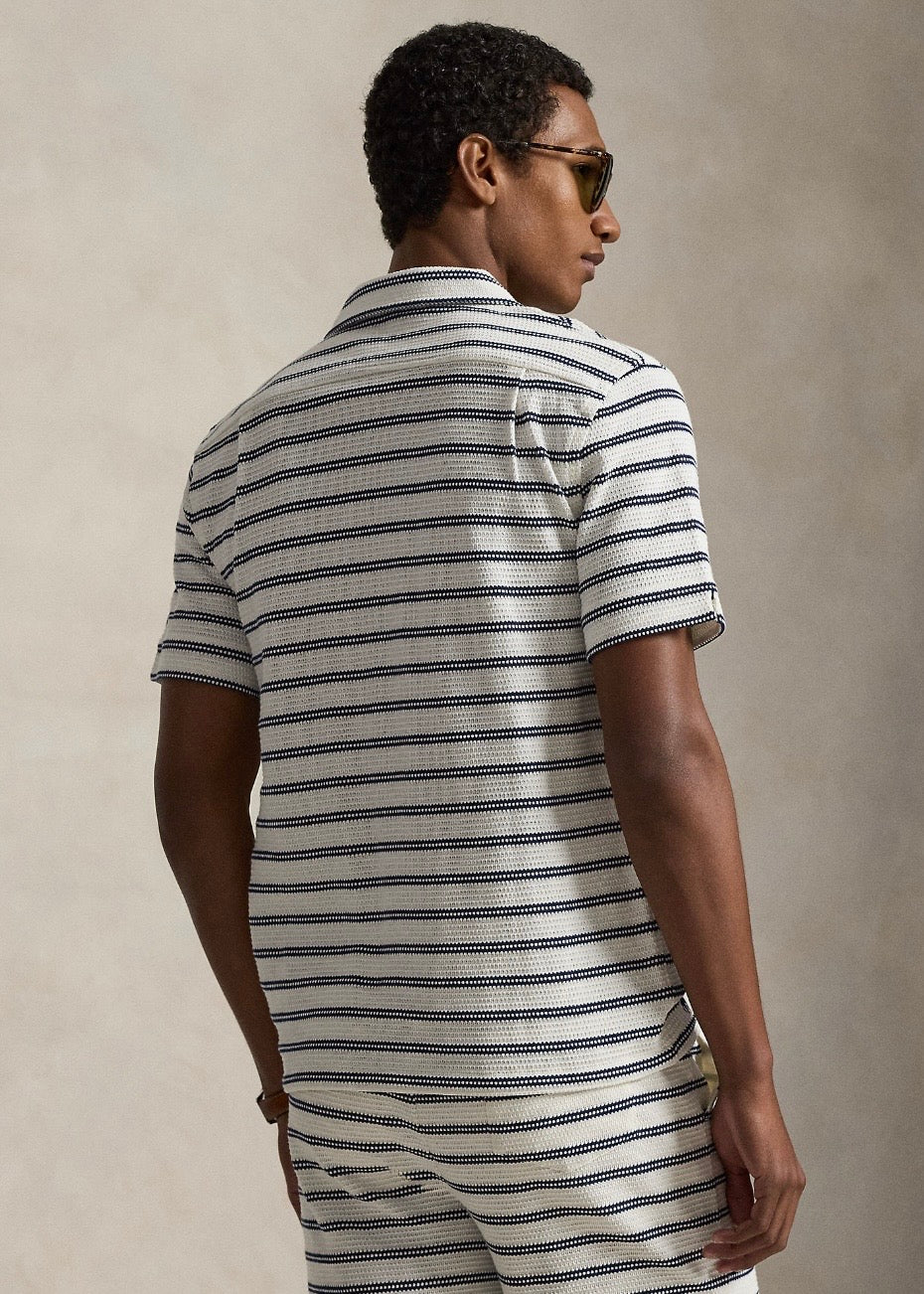 Striped Camp Shirt Pale Cream