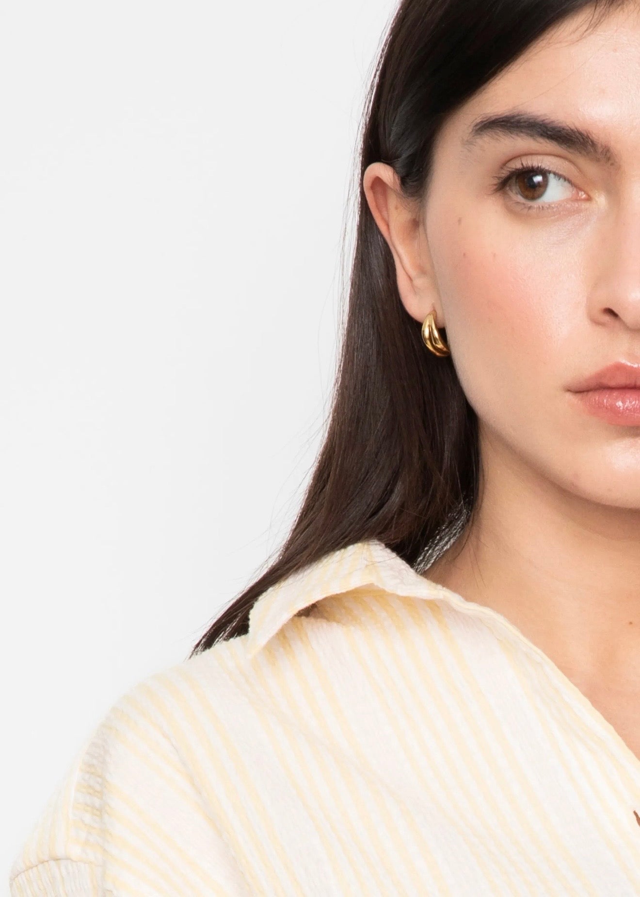 Bibi Crepe Whirt Light Yellow Stripe