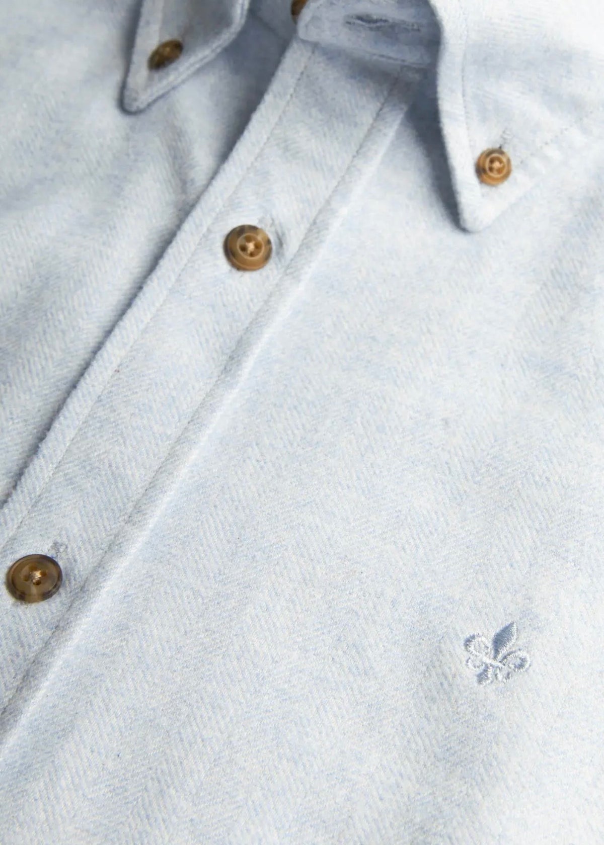 Flannel Herringbone Shirt Light Blue