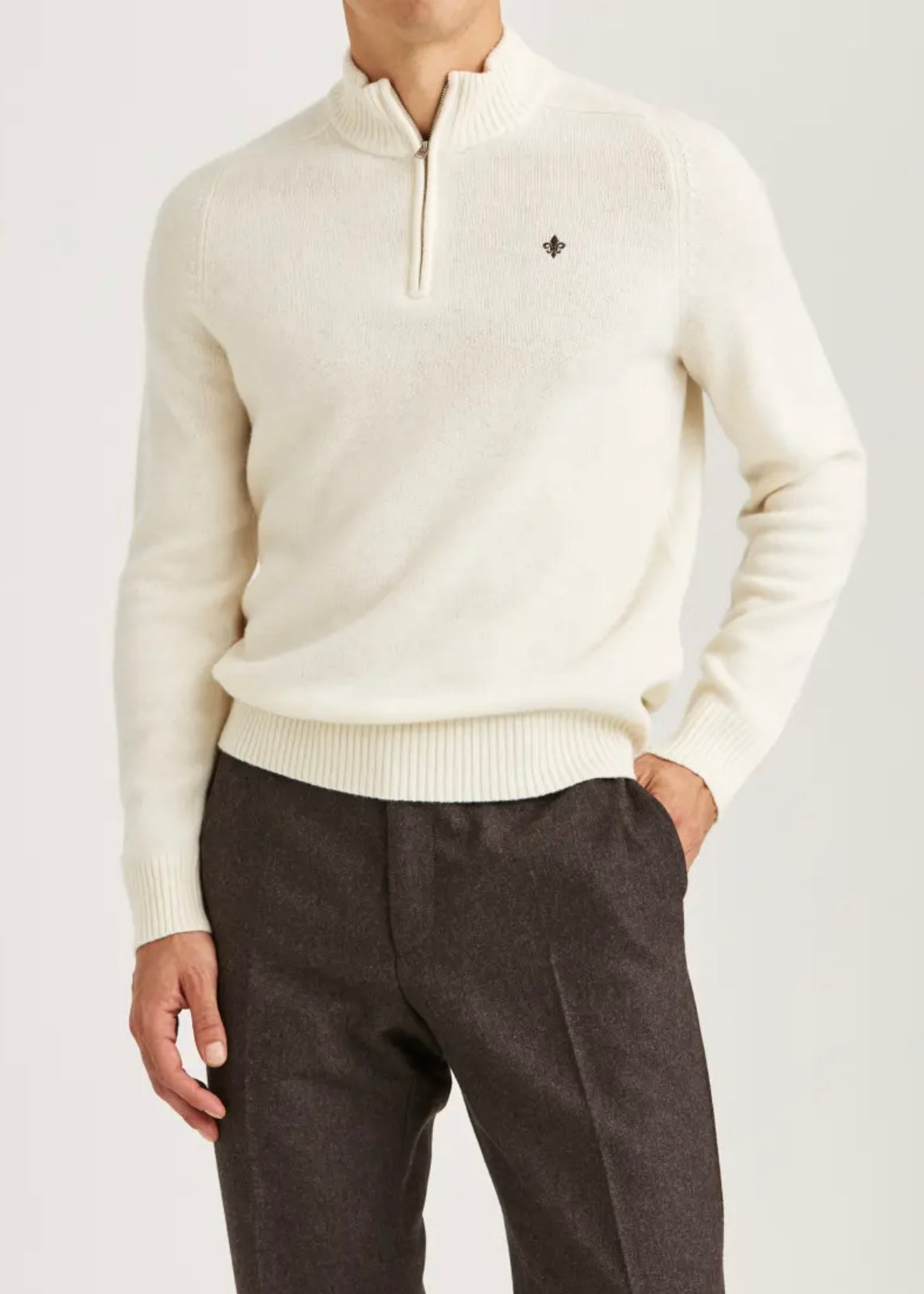 New Hertford Half Zip Offwhite