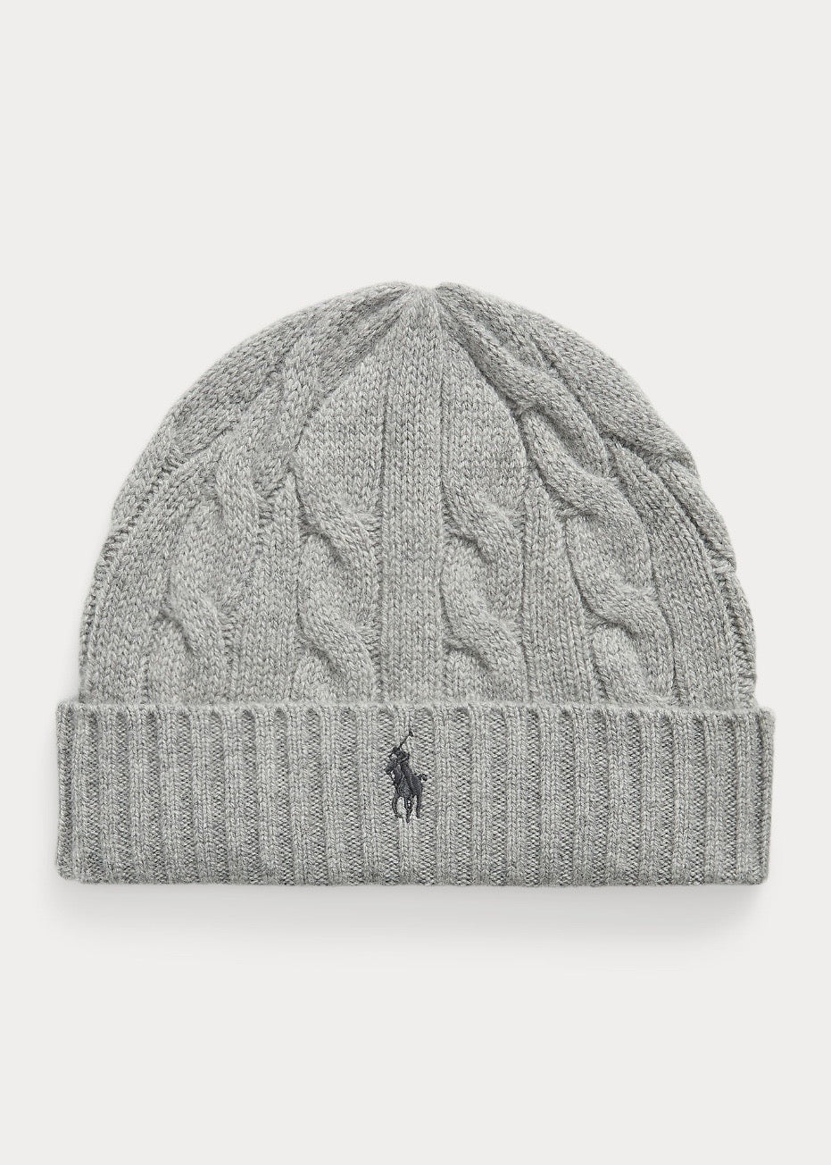 Cable Knit Beanie Fawn Grey