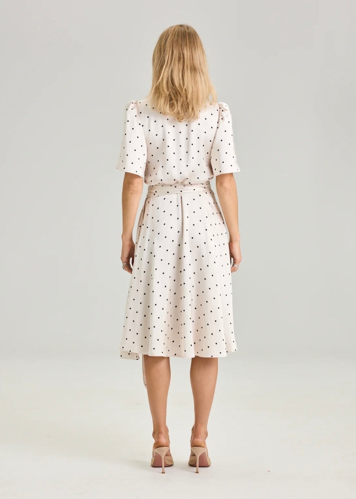 Florence Wrap Dress Ivory Dot