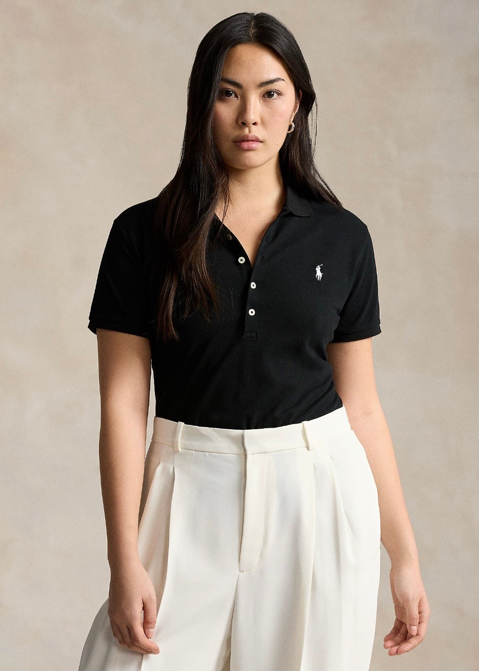 Slim Fit Stretch Polo Shirt Black
