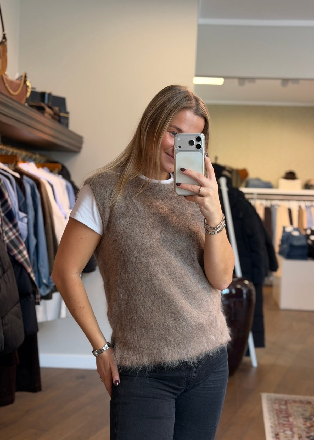 Ine Mohair Slip On Taupe