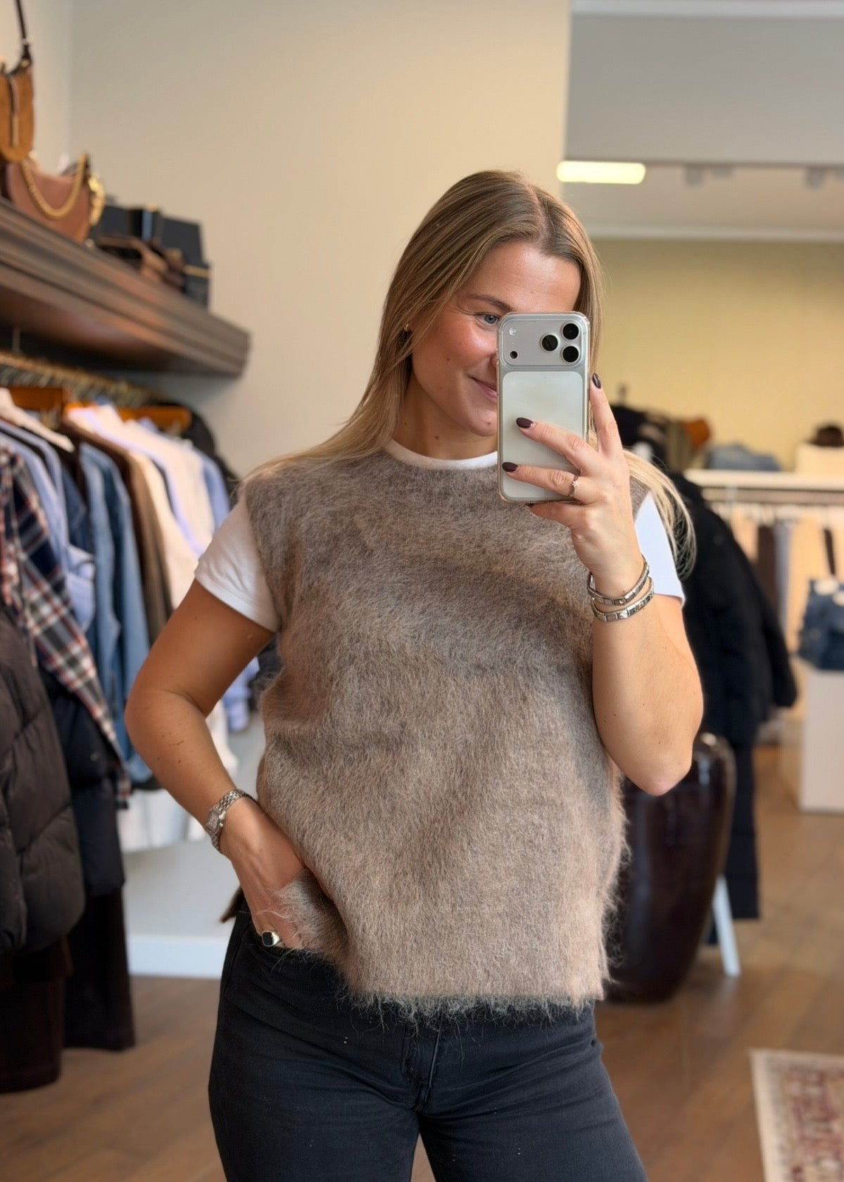 Ine Mohair Slip On Taupe
