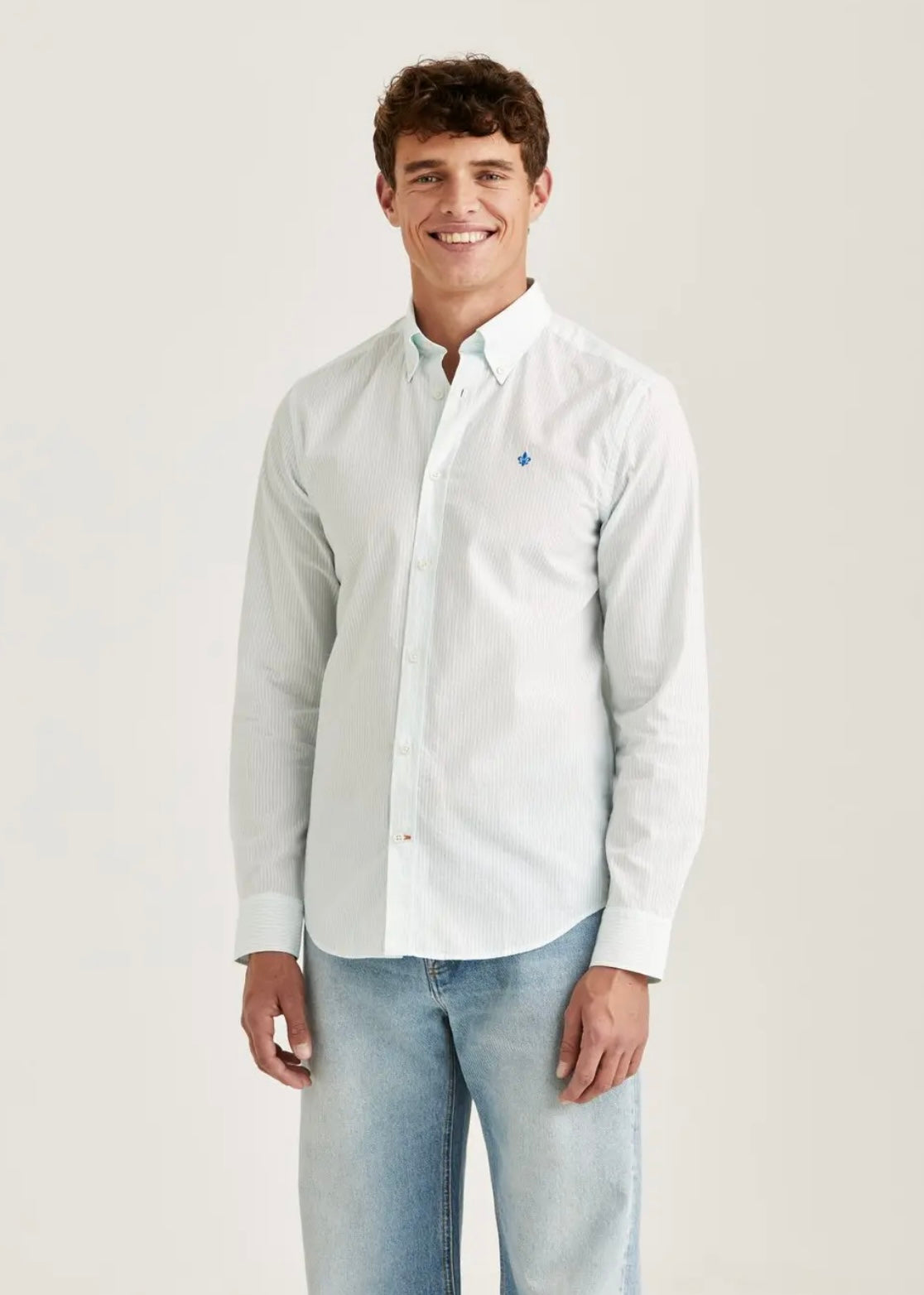 Morris Seersucker shirt - Turquoise