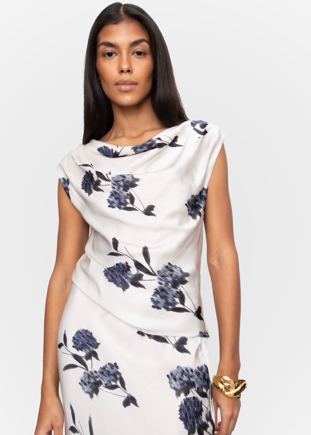 Camilla Pihl Haidi top - Cream Hydra Print