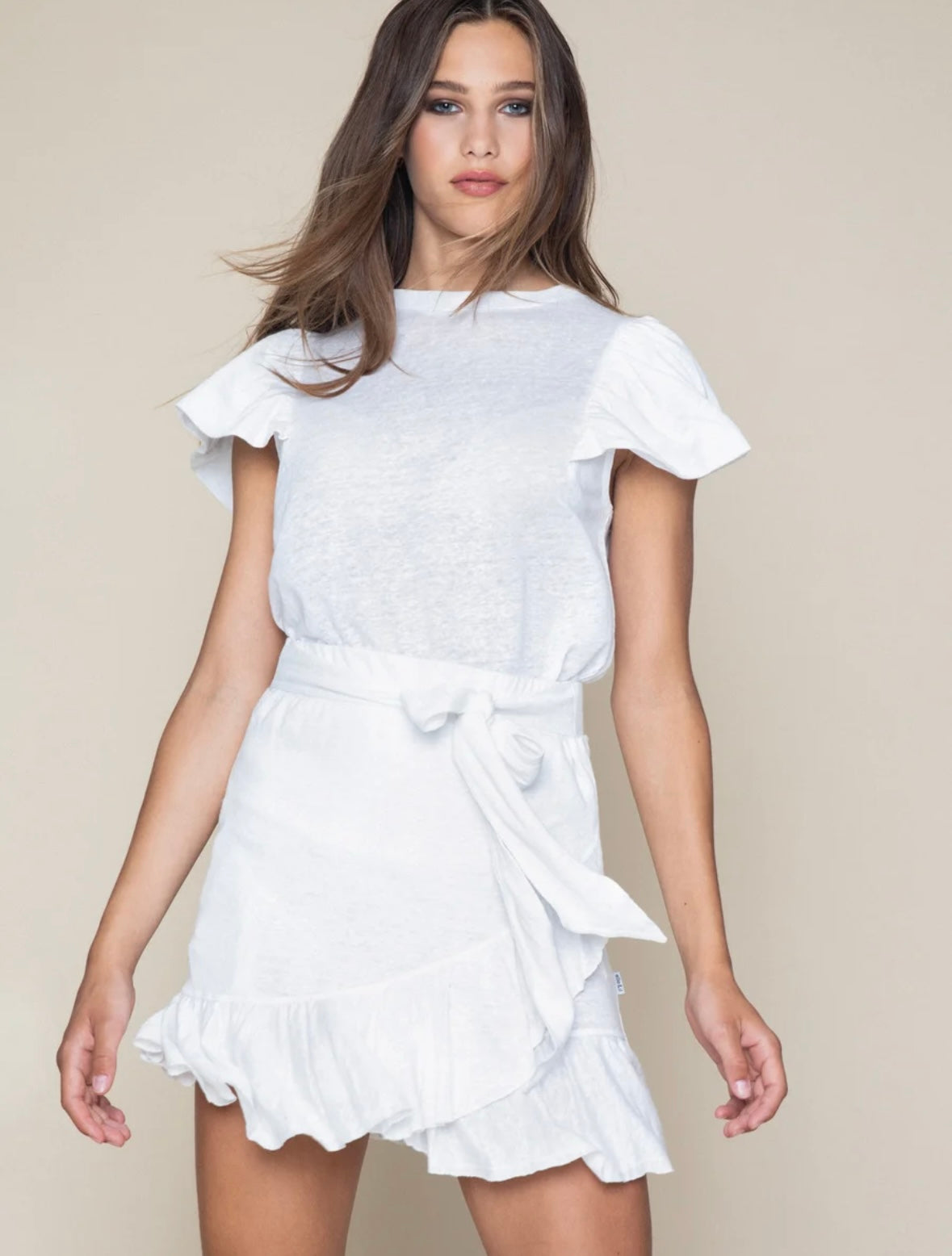 Ella&il Juliette Linen skirt - White