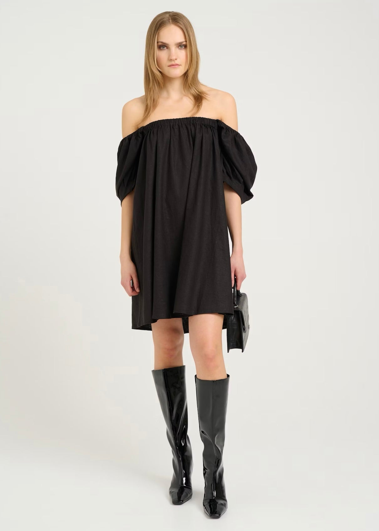 Gestuz Elarah Linen Short dress - Black