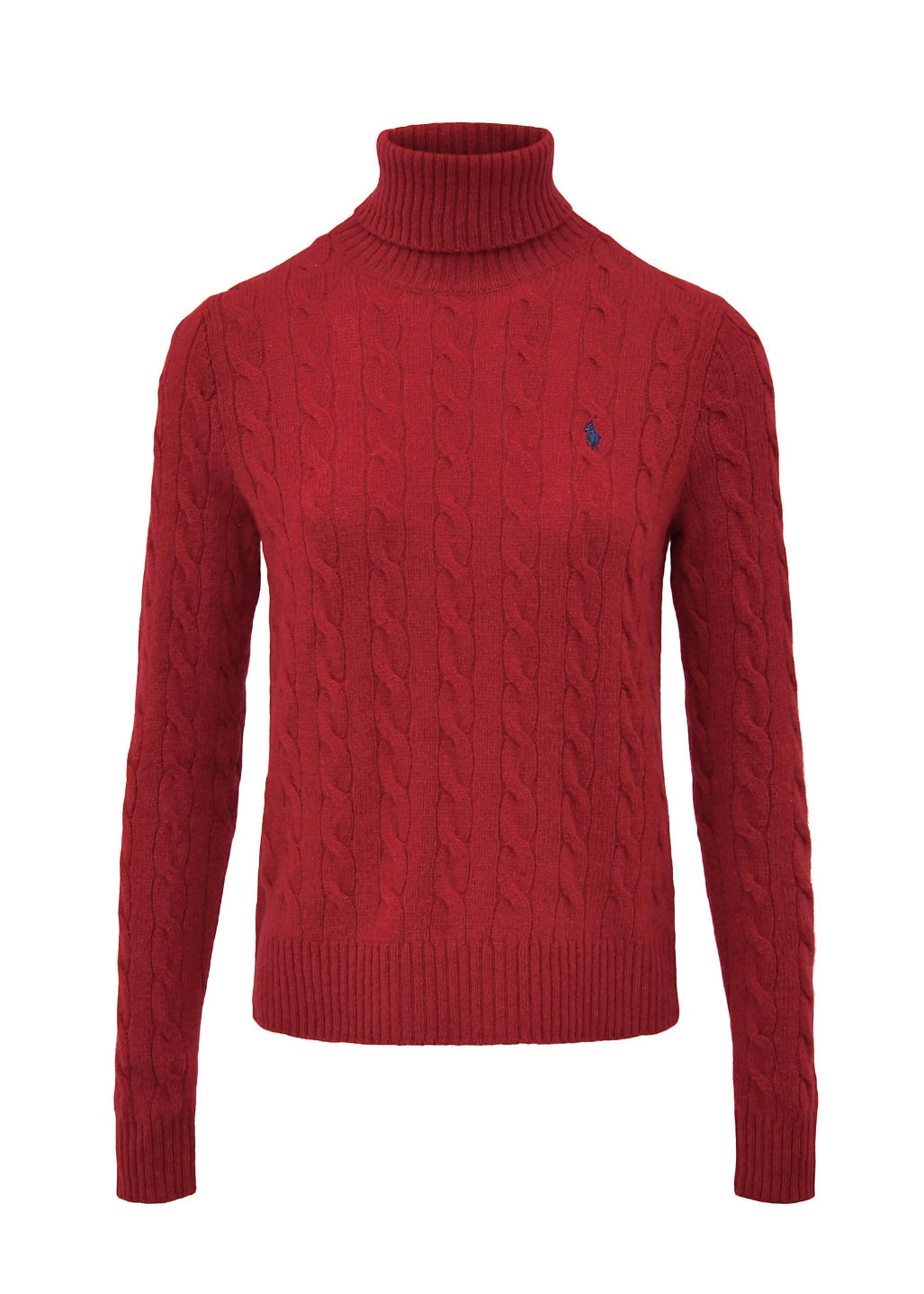 Cable Turtleneck sweater Fireside Red