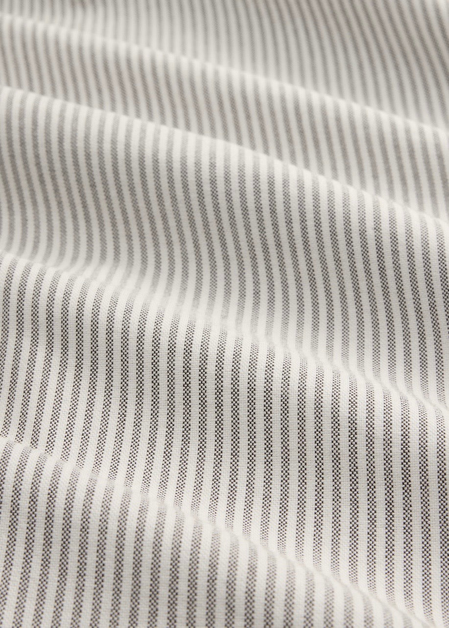 Custom Fit Striped Oxford Shirt Nutmeg Brown