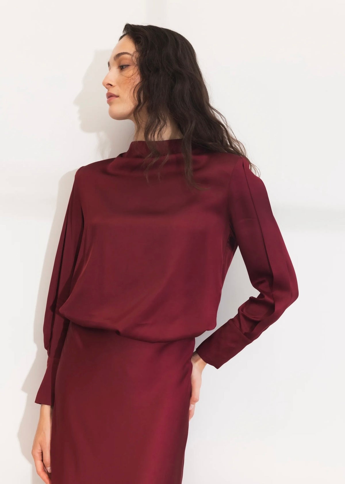 Arlene Blouse Dark Red