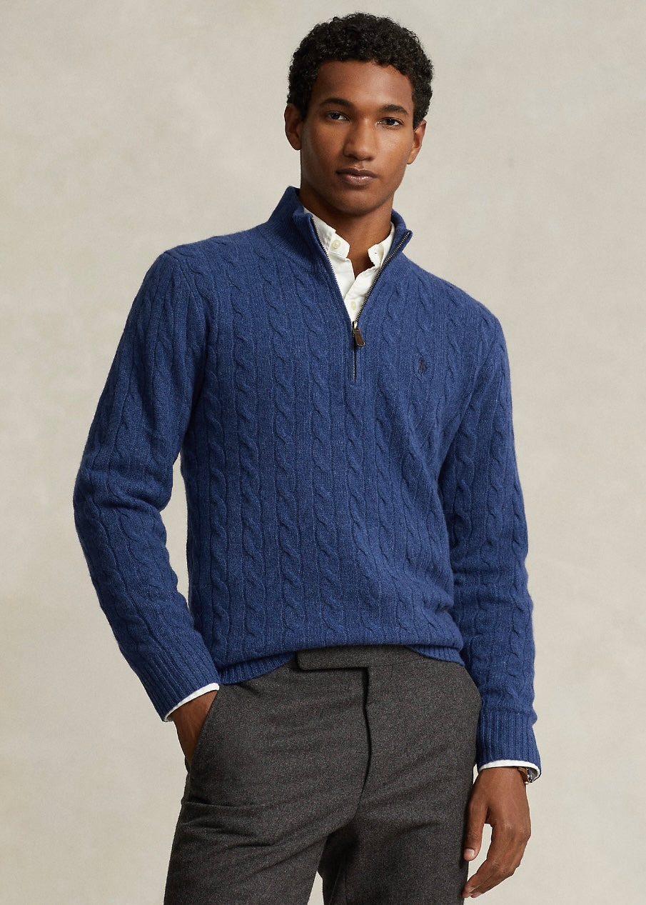 Cable Knit Sweater Rustic Navy Heather