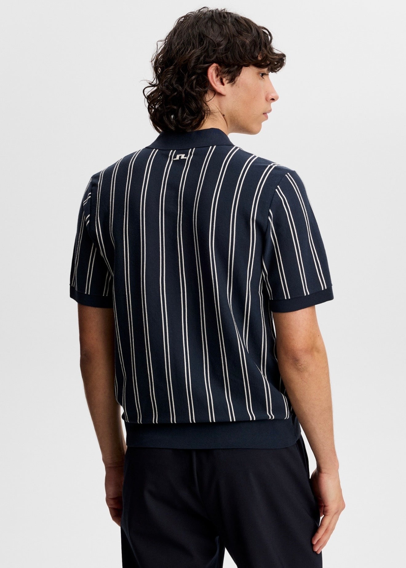 Reymond Stripe Knit Polo JL Navy