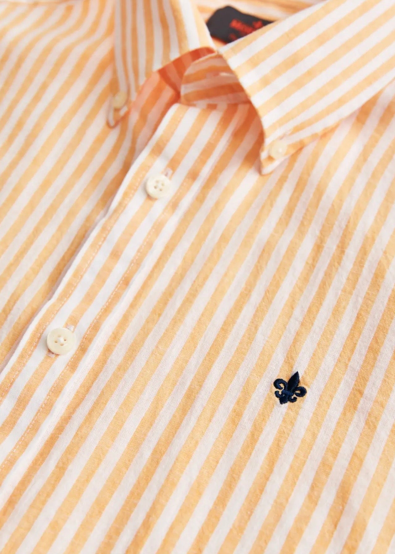Douglas Linen Stripe Shirt Orange