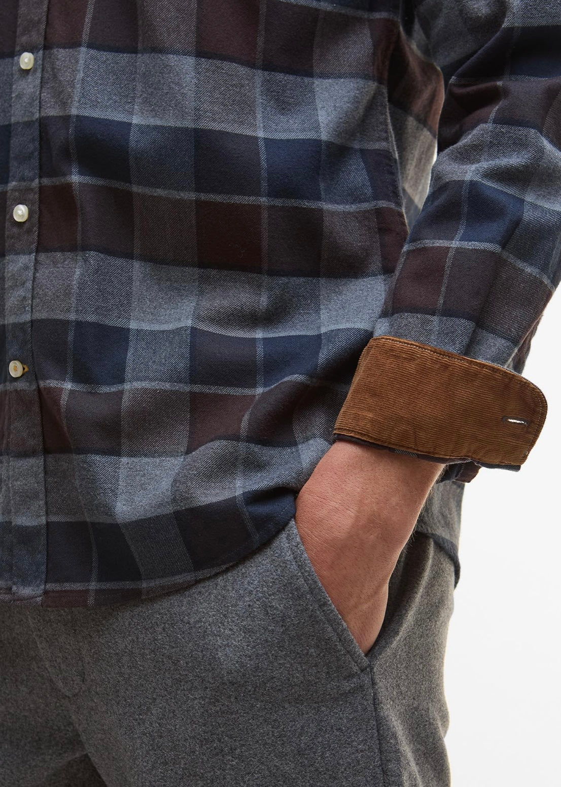 Valley Tailored Checked shirt Brown