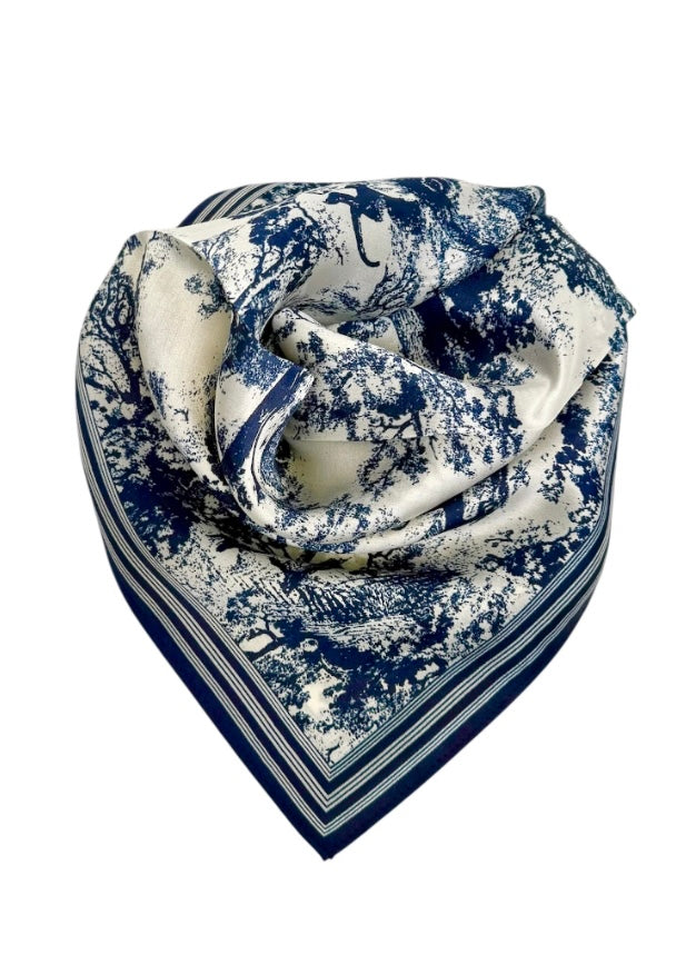 Silkeskjerf Blå/Hvit