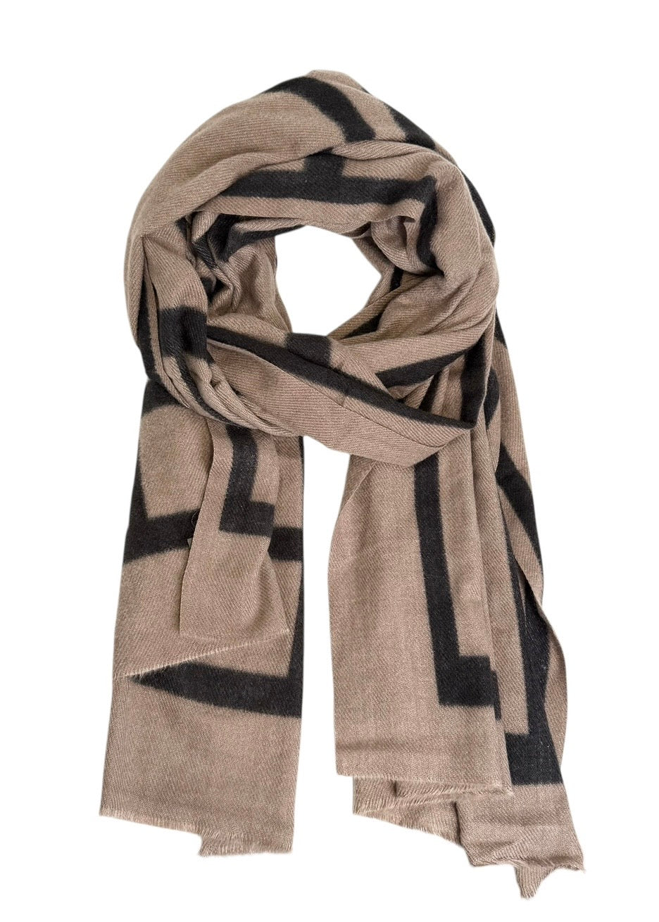 Wool-Viscose Scarf Taupe