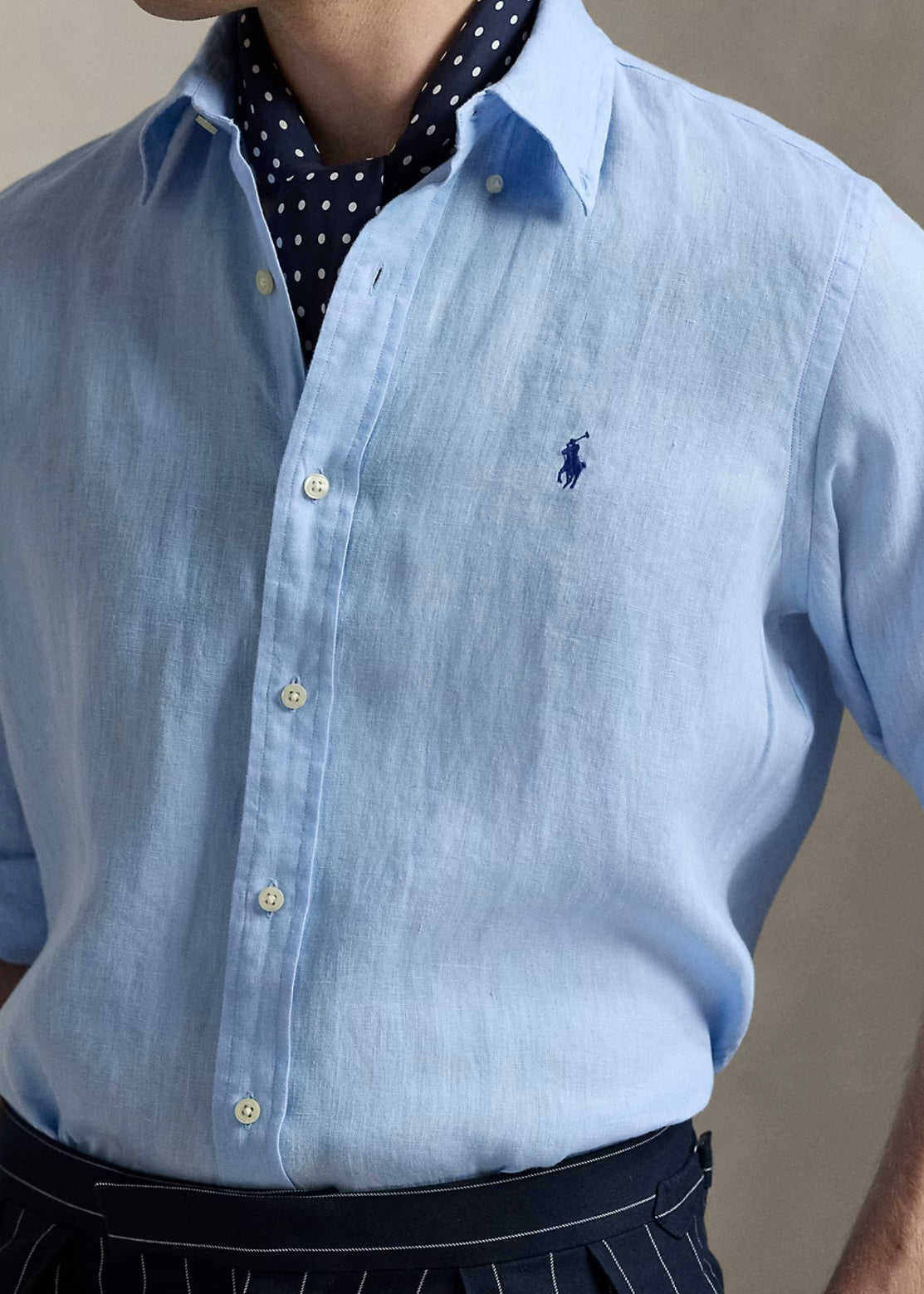 Ralph Lauren Linen shirt custom fit - Office Blue