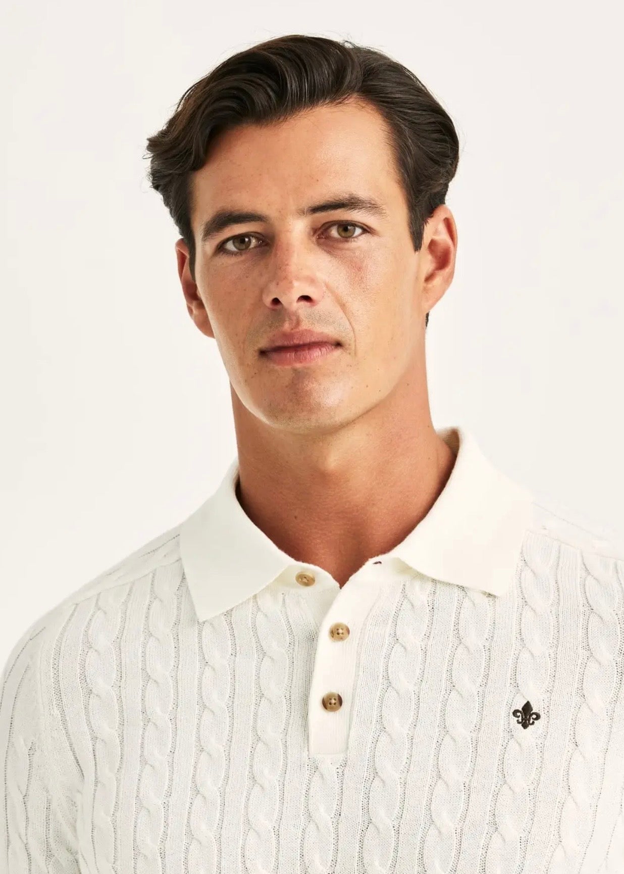 Lancaster Cable Polo Offwhite