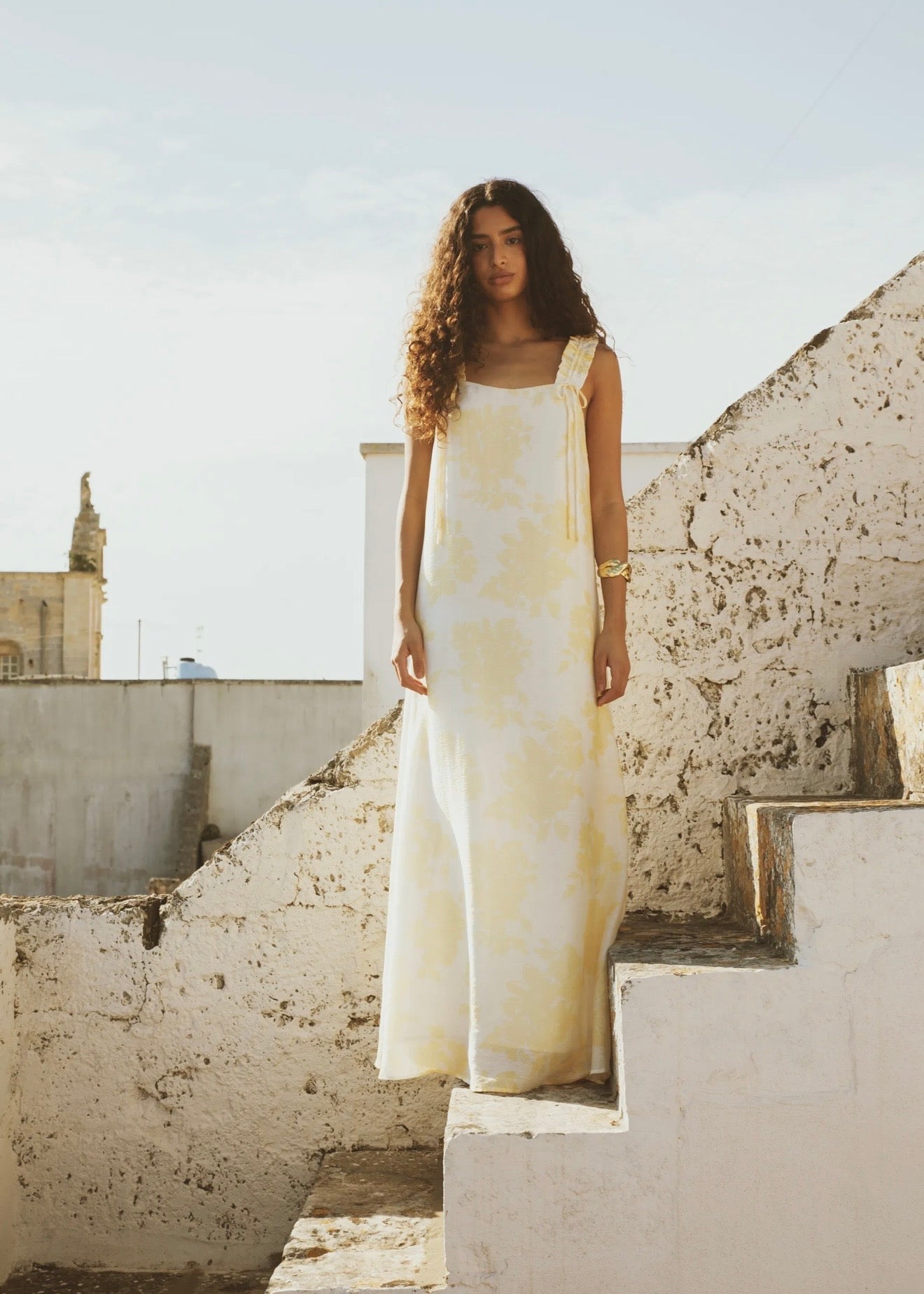 Zaha Dress Yellow Floral Print