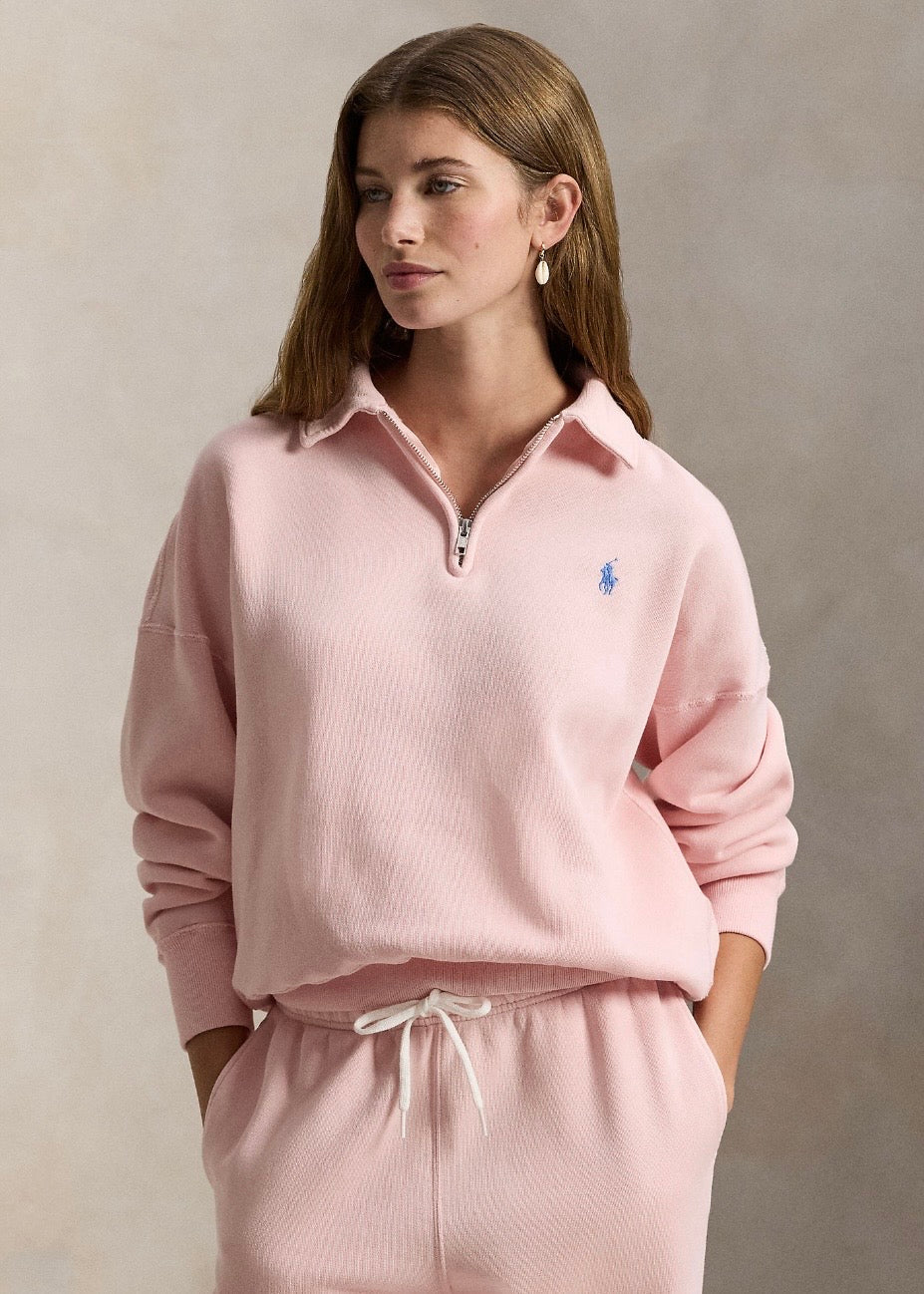 Fleece Quarter Zip Pink Sand