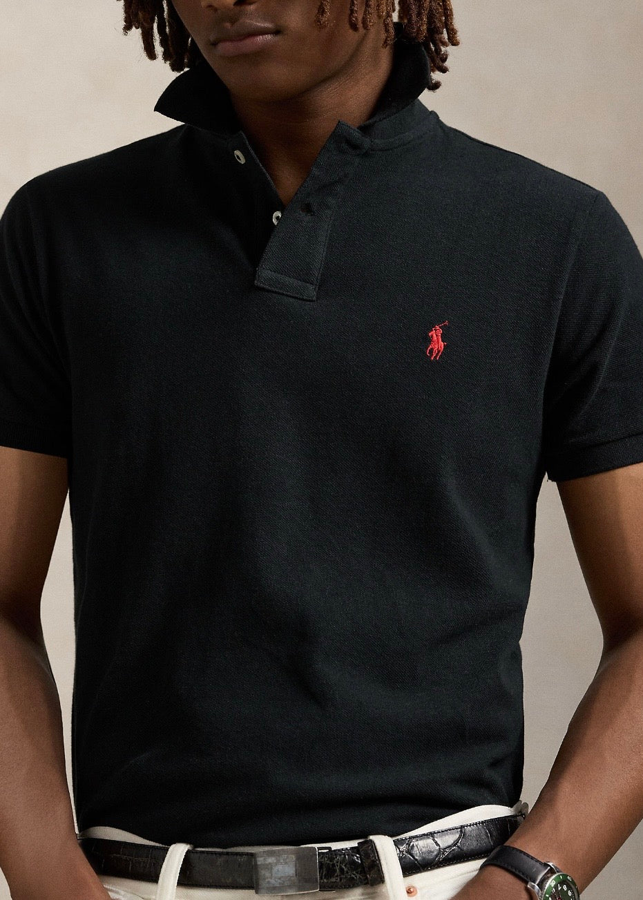 Mesh Polo Shirt Black