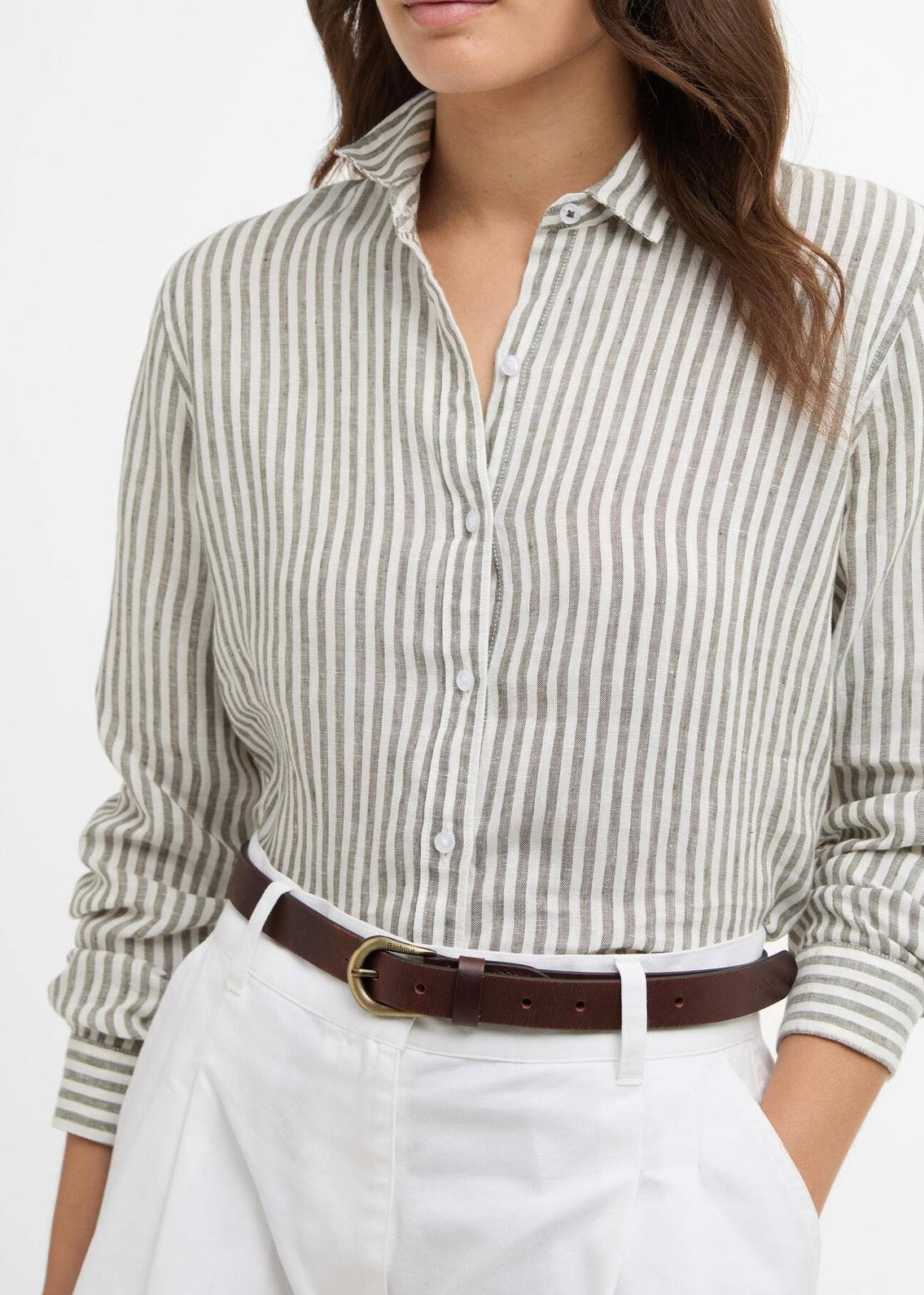 Marine Shirt Dusky Khaki Stripe