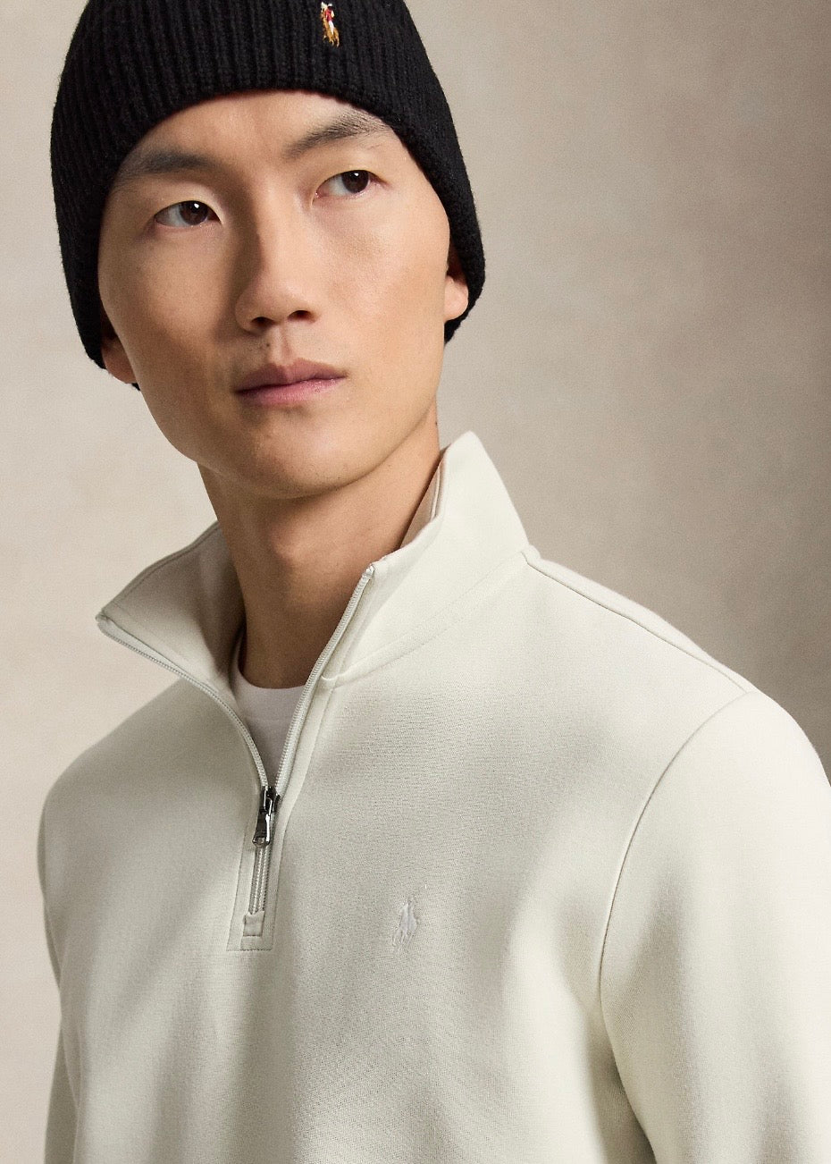 Double Knit Quarter Zip Stone Pebble