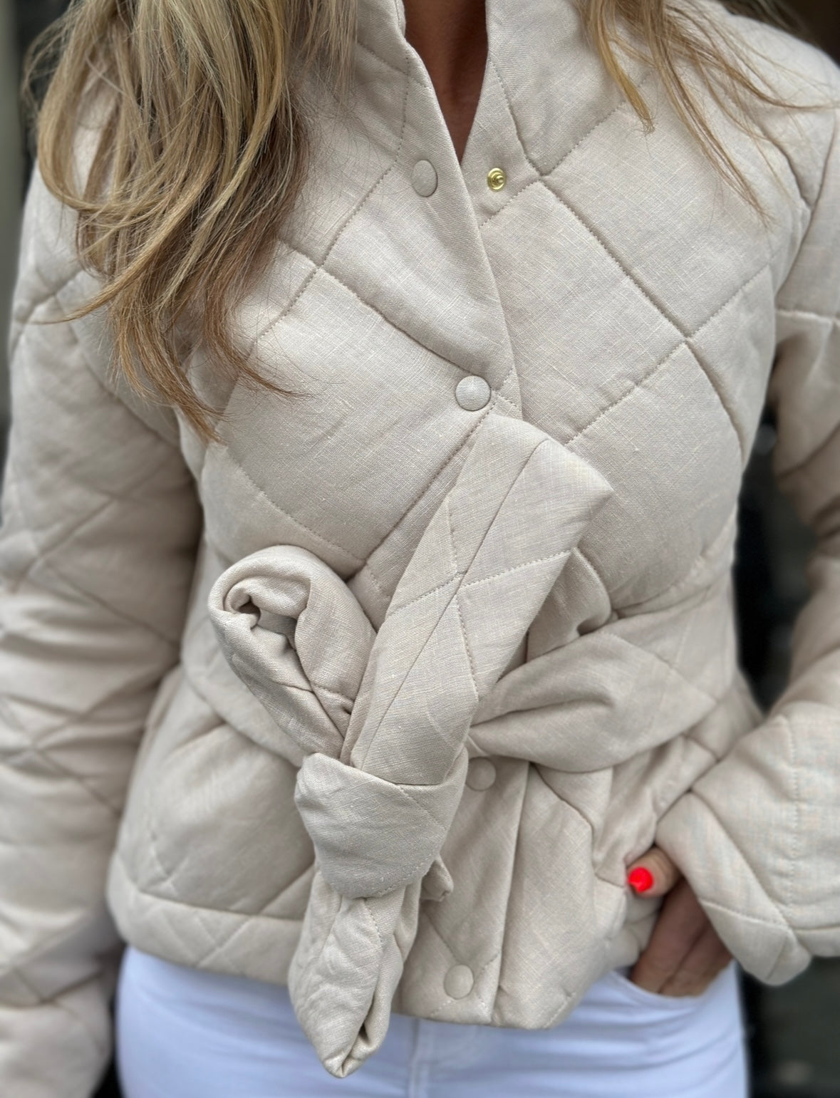 Ella&il Evia Padded Linen jacket - Beige