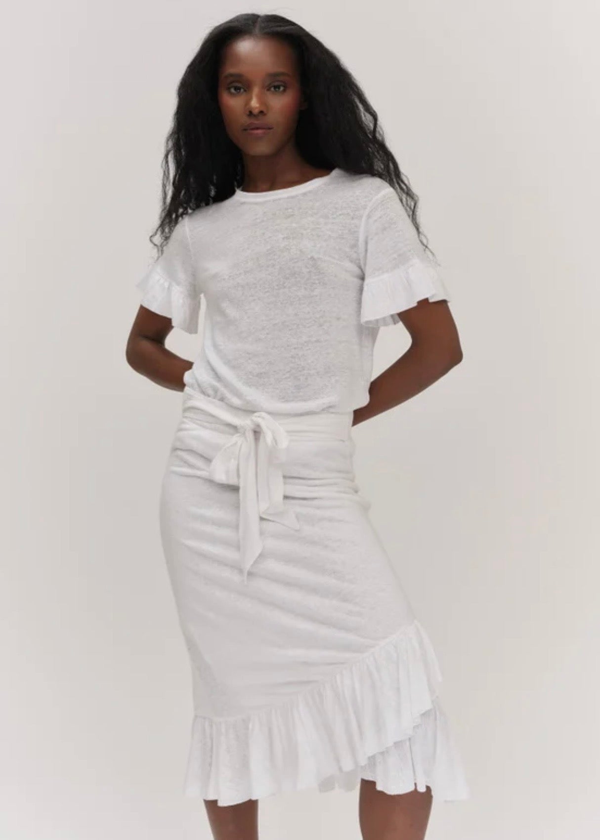 Lara Linen Tee White