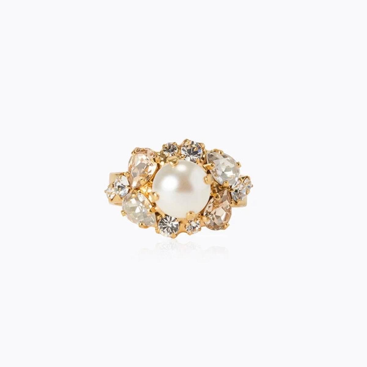 Molly Ring Gold Pearl Crystal