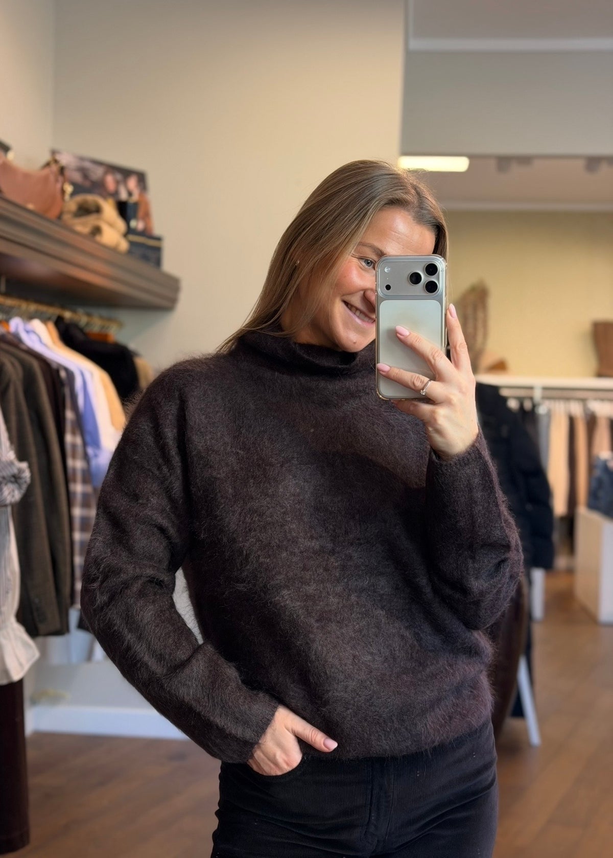 Alice Brushed Cashmere Pullover Brown