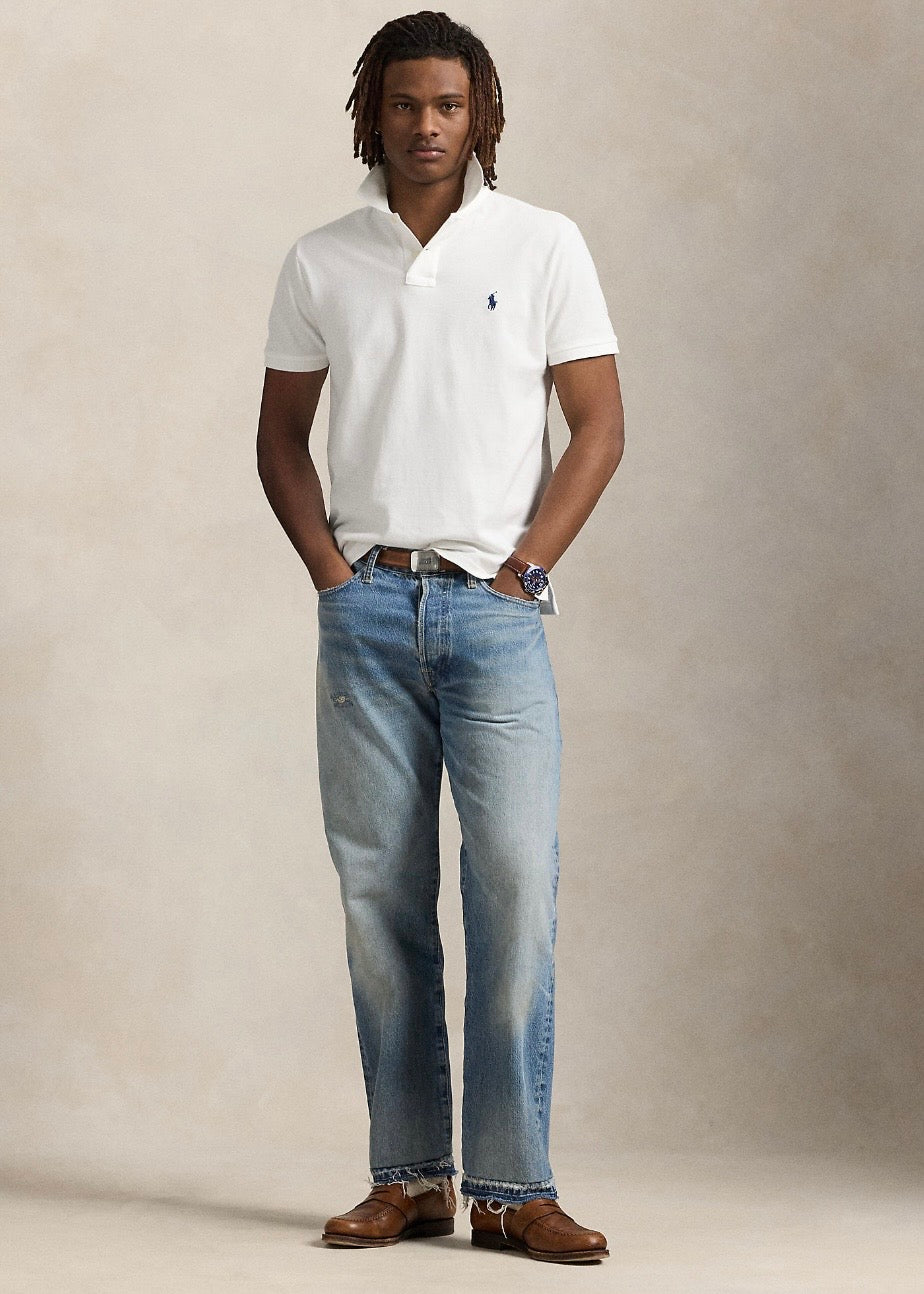 Mesh Polo Shirt White