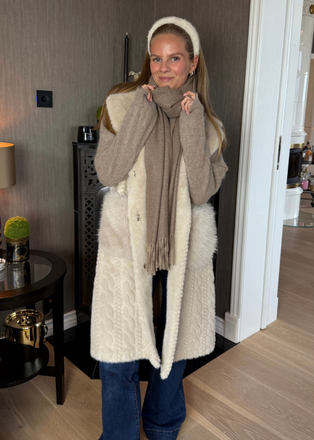 Ull/Cashmere skjerf Nutmeg