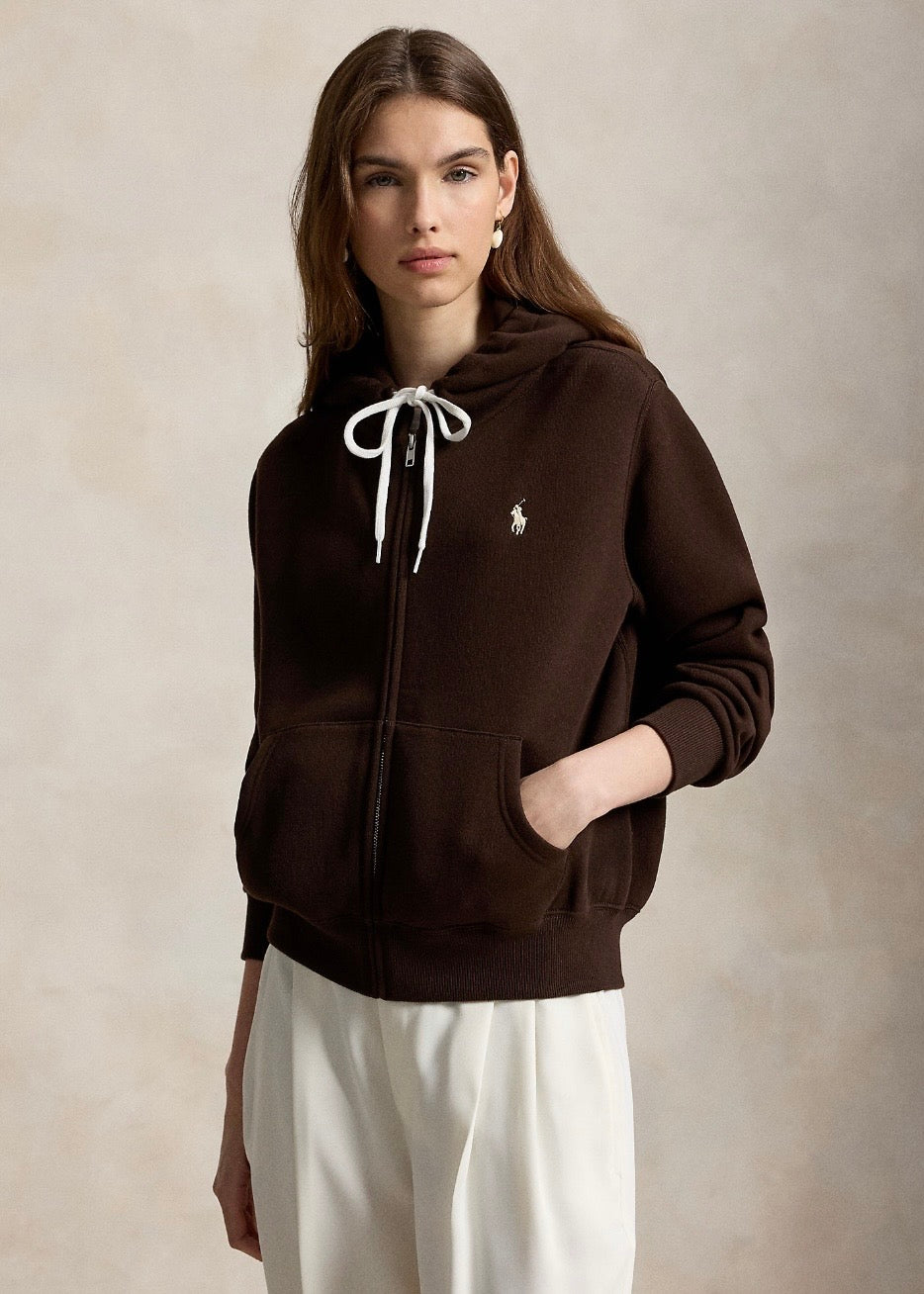 Fleece Full Zip Hoodie Circuit Brown