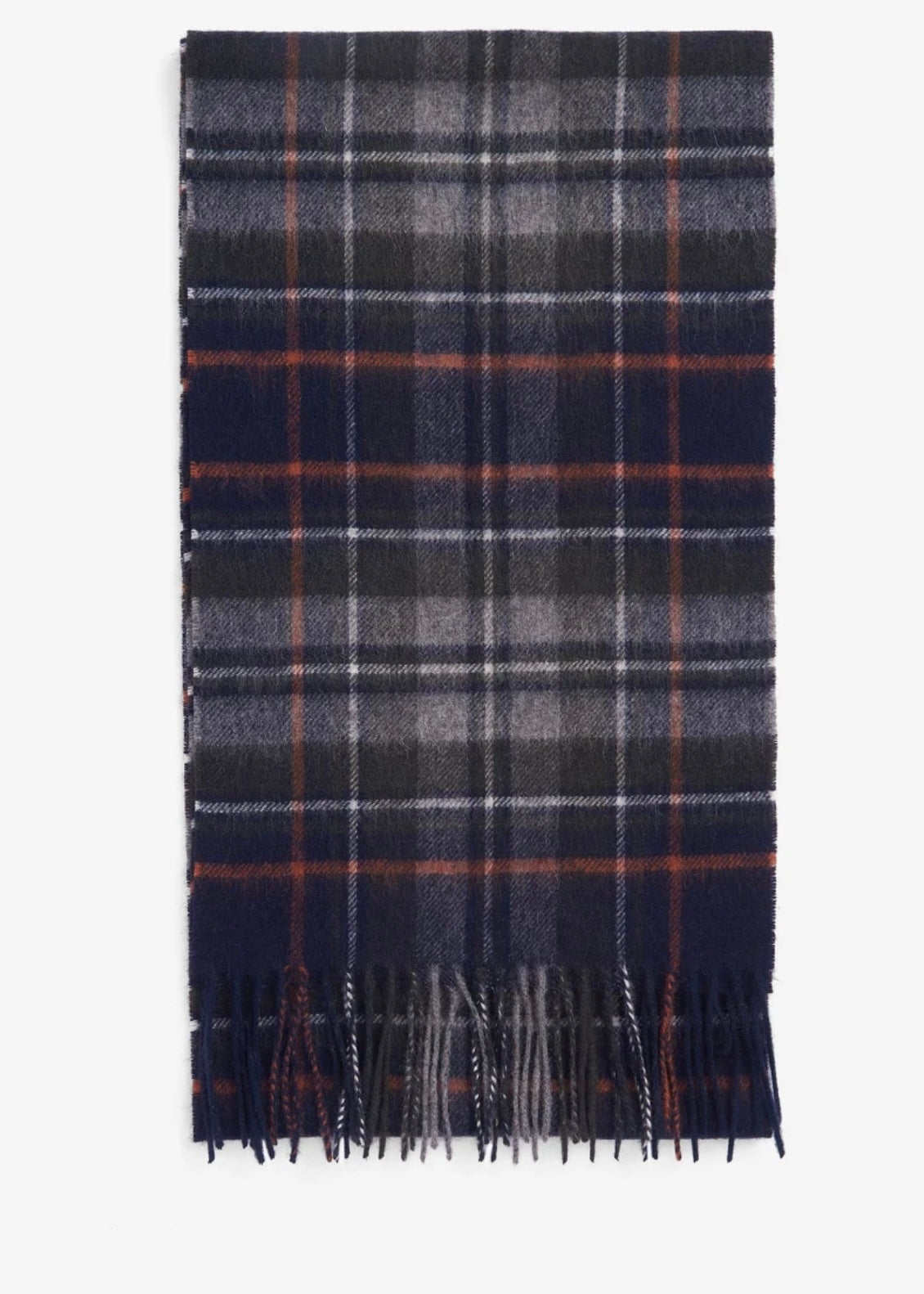 Tartan Lambswool/Cashmere scarf Navy