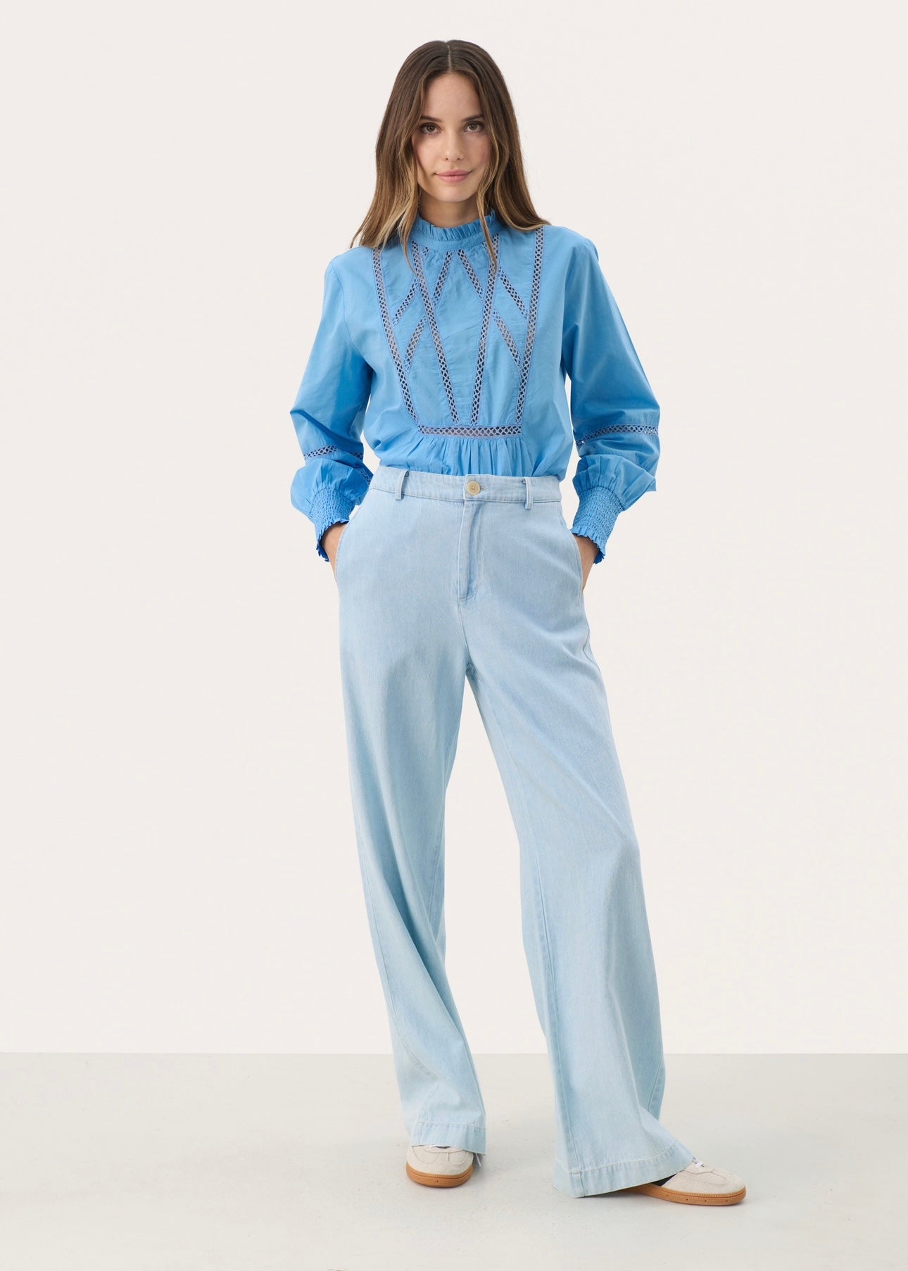 Part Two Coralie pants - Whiteish Blue Denim