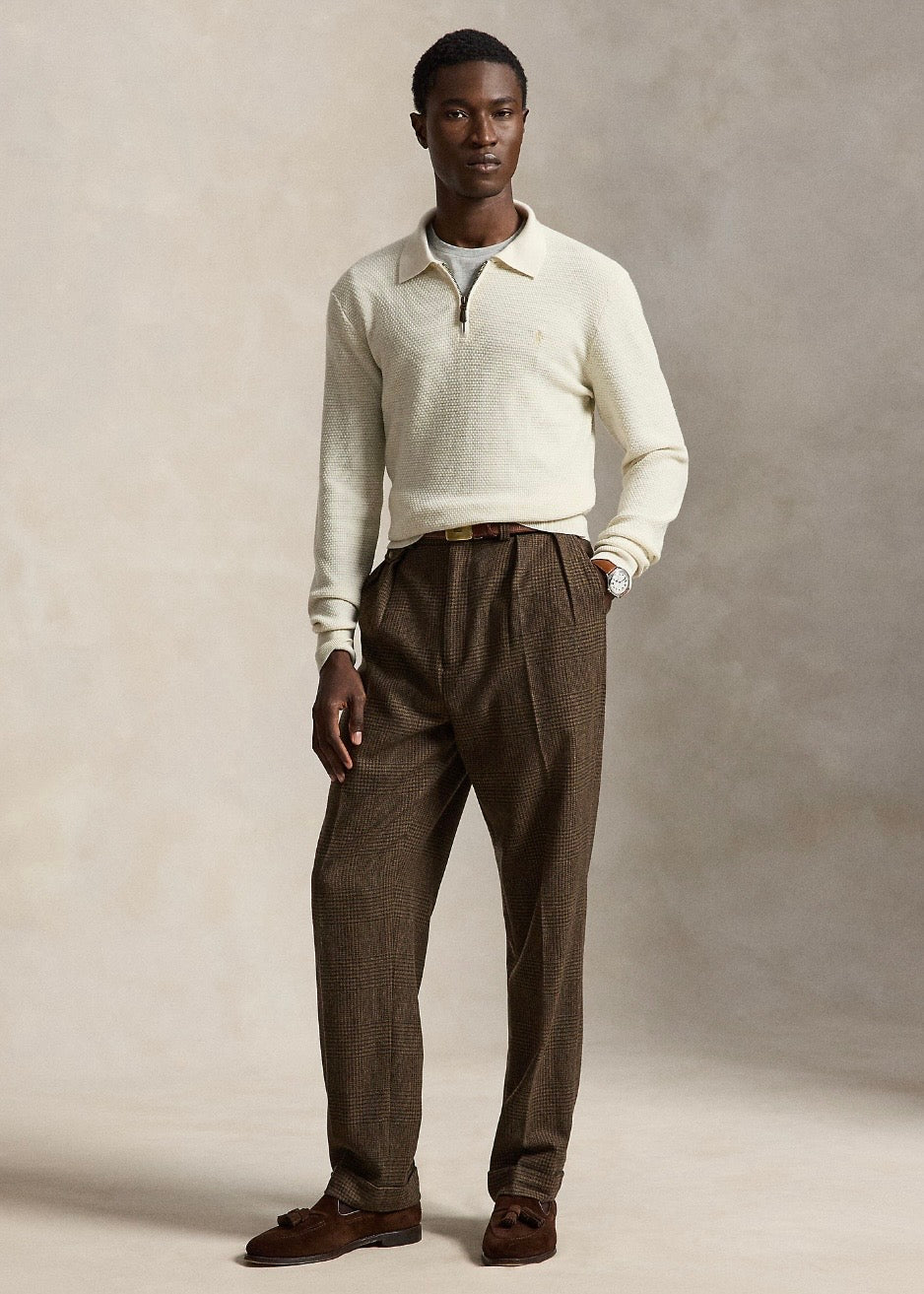 Wool Polo Collar Sweater Trifle Cream