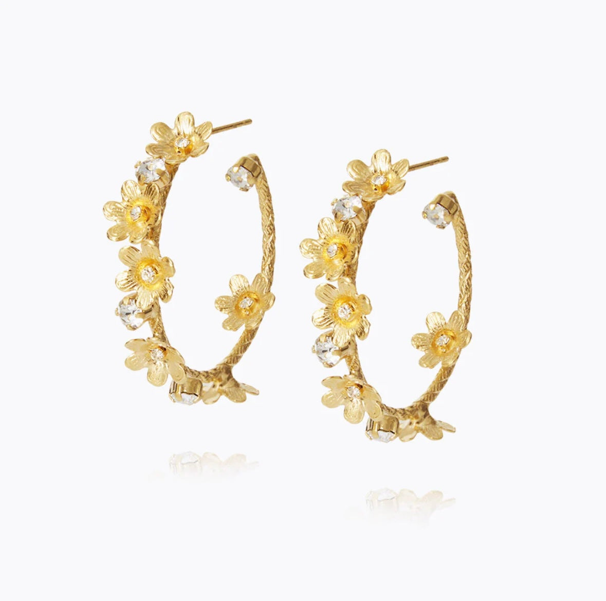 Caroline Svedbom Laurel earrings Gold Crystal