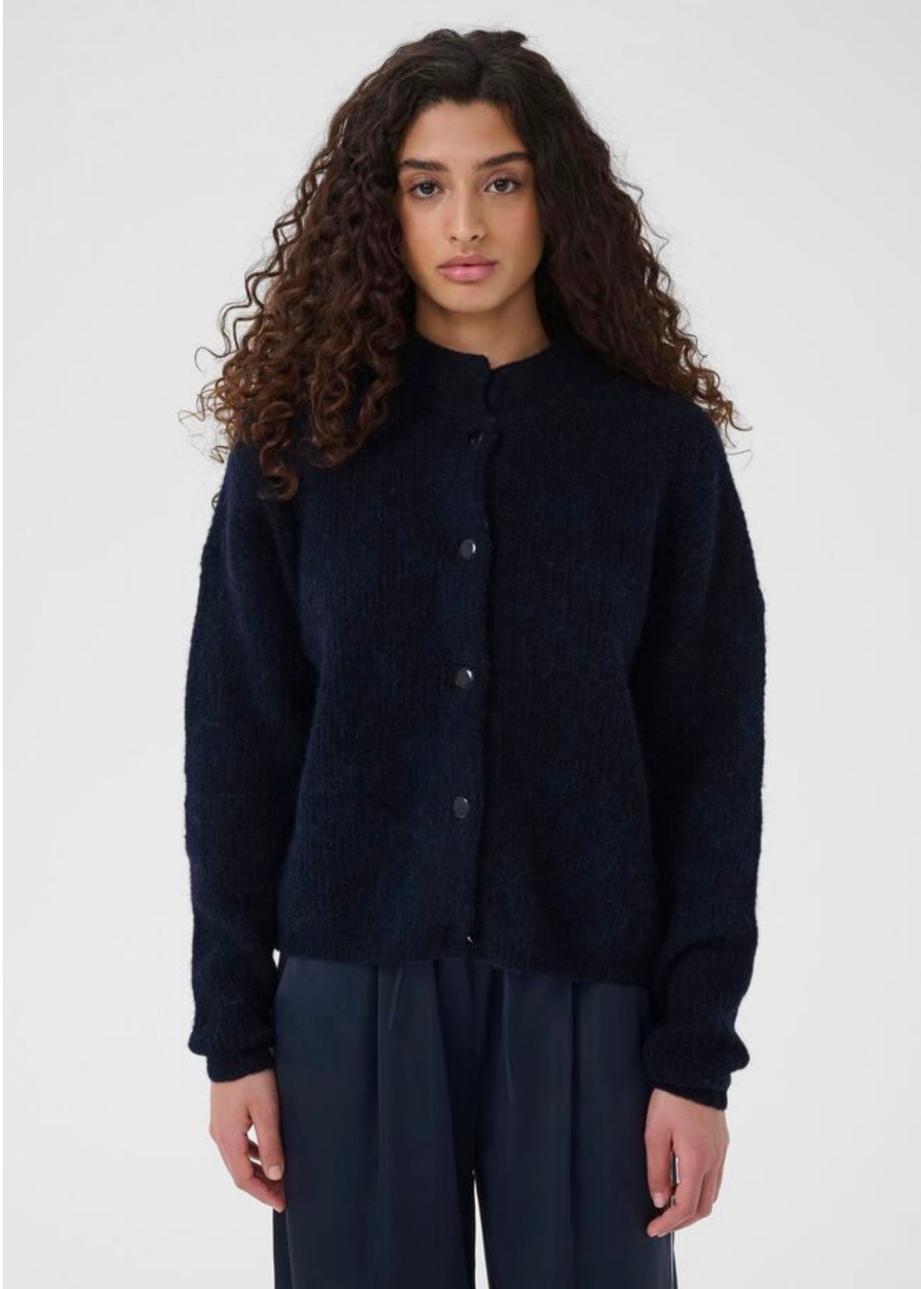 Alpha Short Cardigan Skycaptain Melange